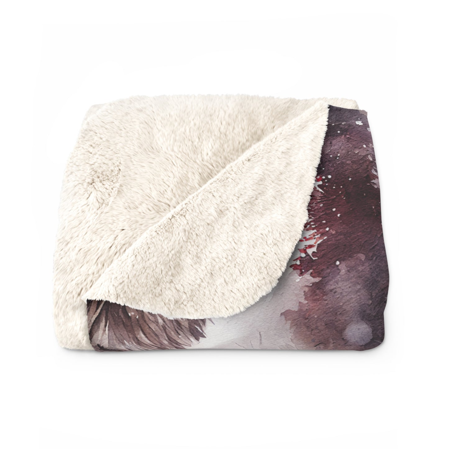 Sherpa Fleece Watercolor Wolf Blanket