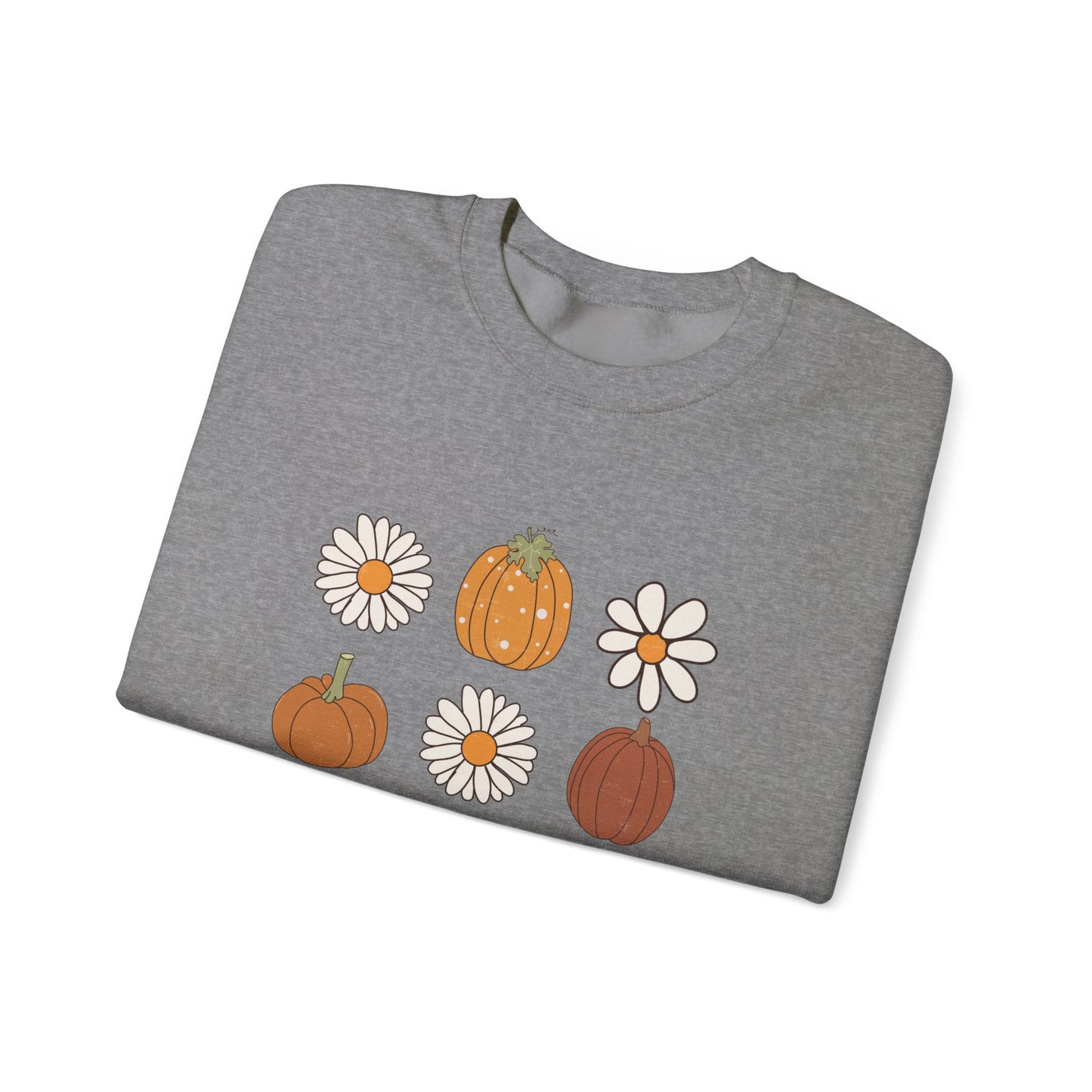Pumpkins And Daisies Unisex Heavy Blend™ Crewneck Sweatshirt