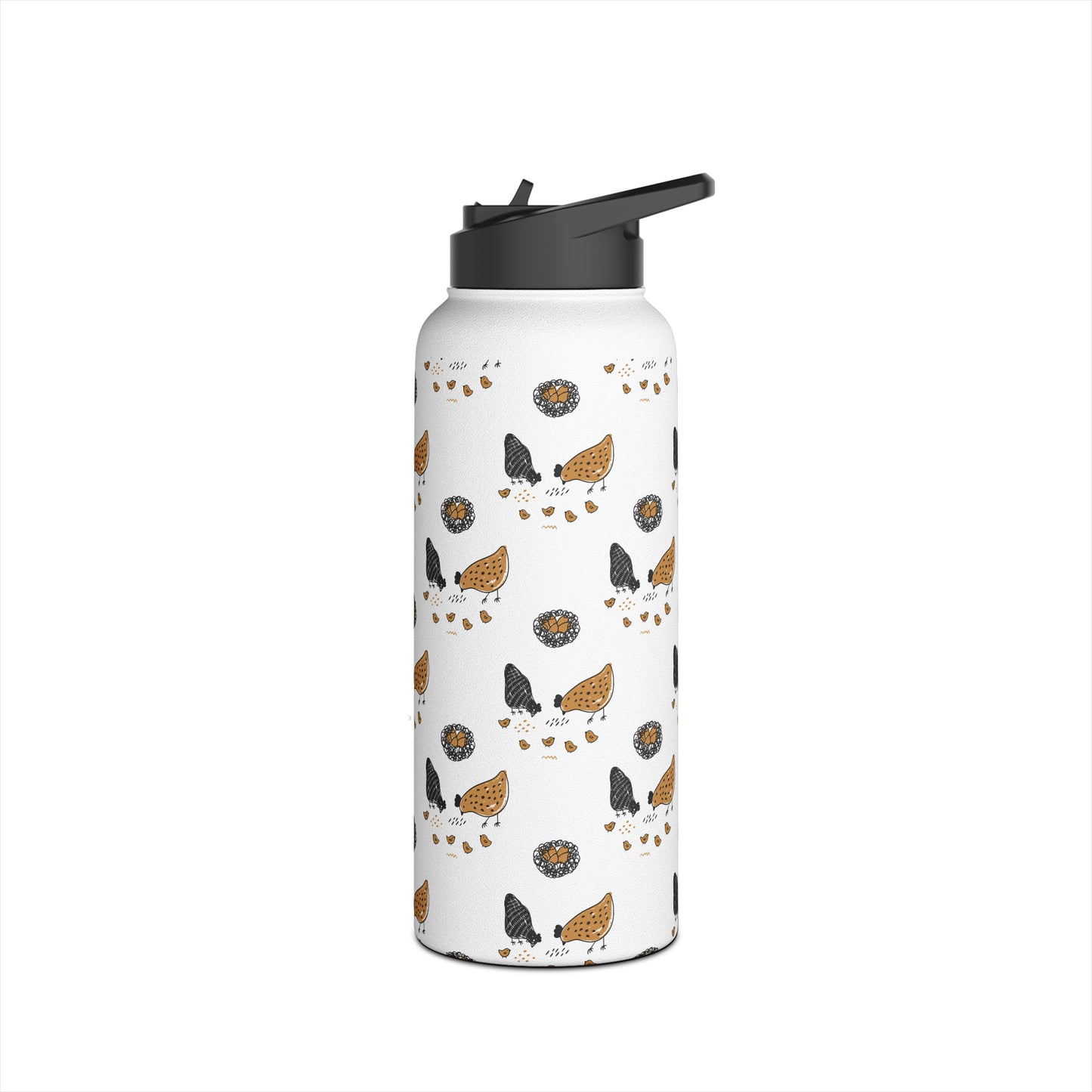 Chicken Stainless Steel Water Bottle, Standard Lid