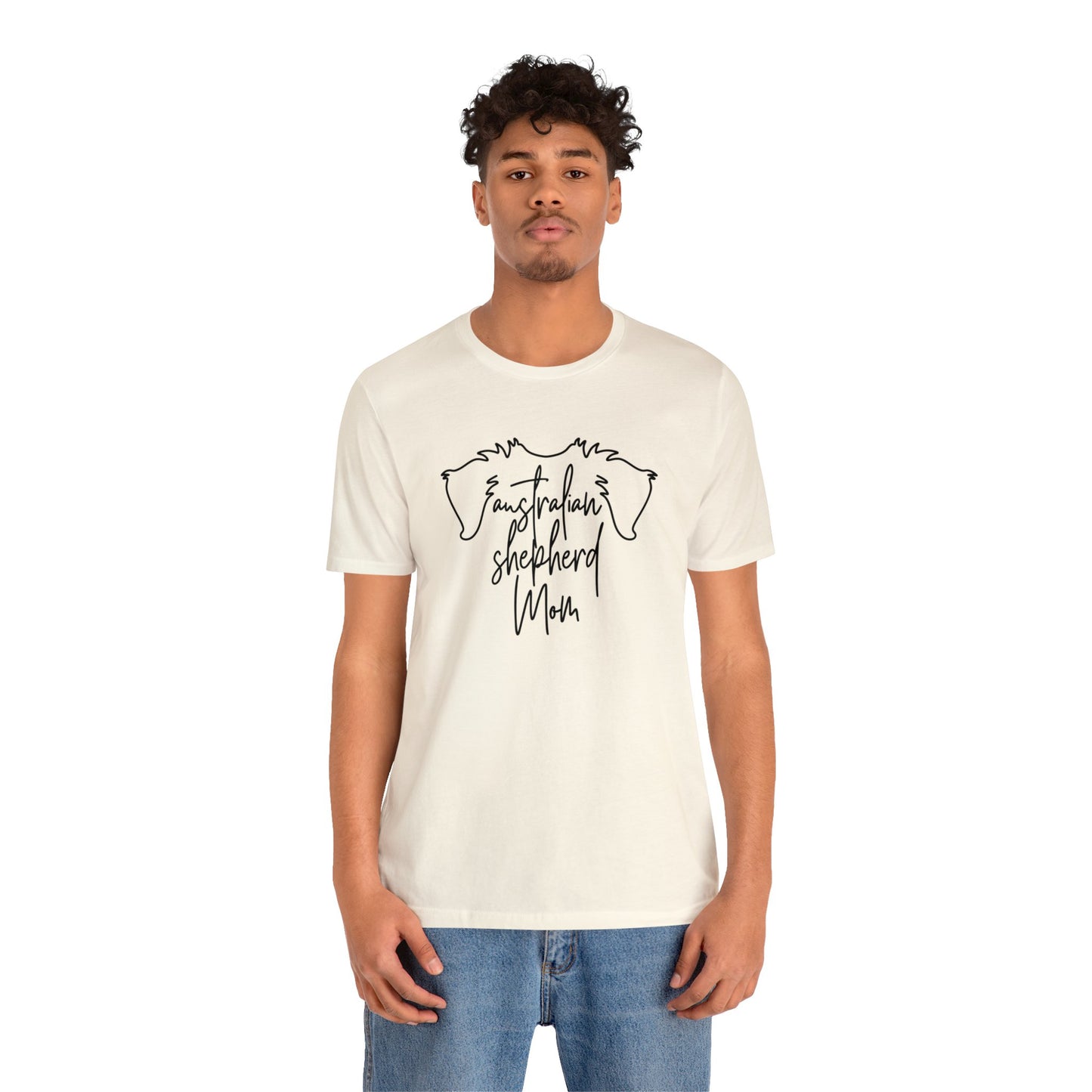 Australian Shepherd Mom Outline Jersey Short Sleeve Tee