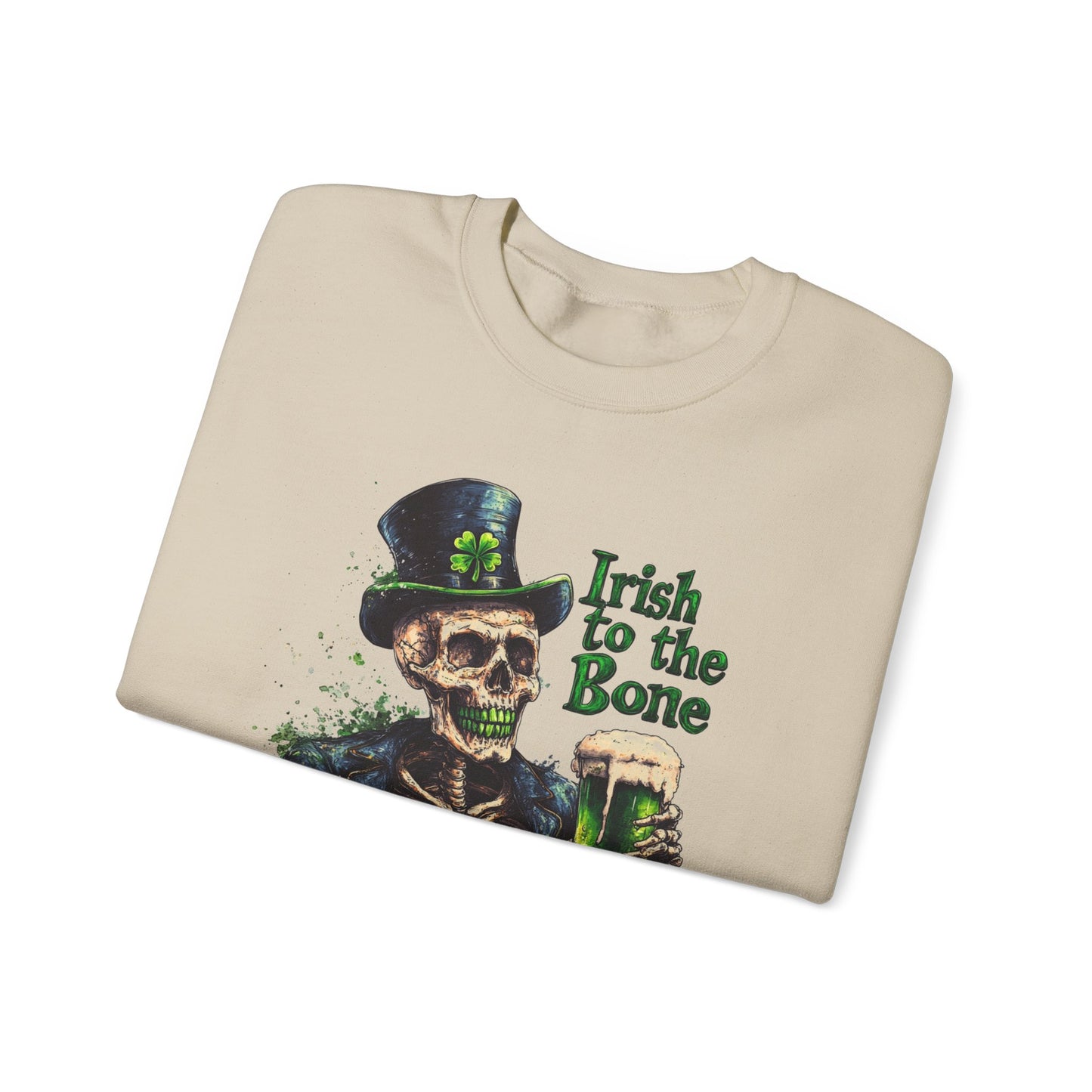 St Patrick's Day Crewneck Sweatshirt - Irish to the Bone Skeleton