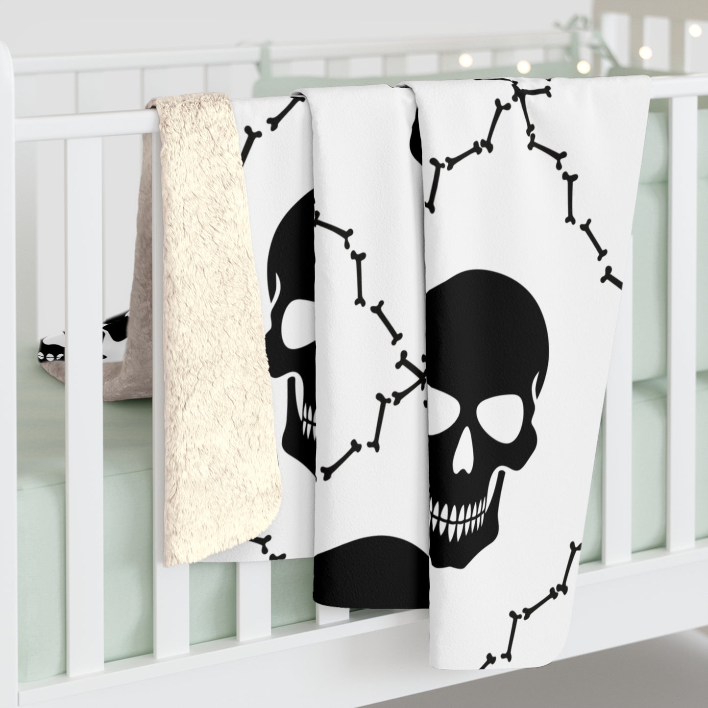 Skulls And Bones Sherpa Fleece Blanket