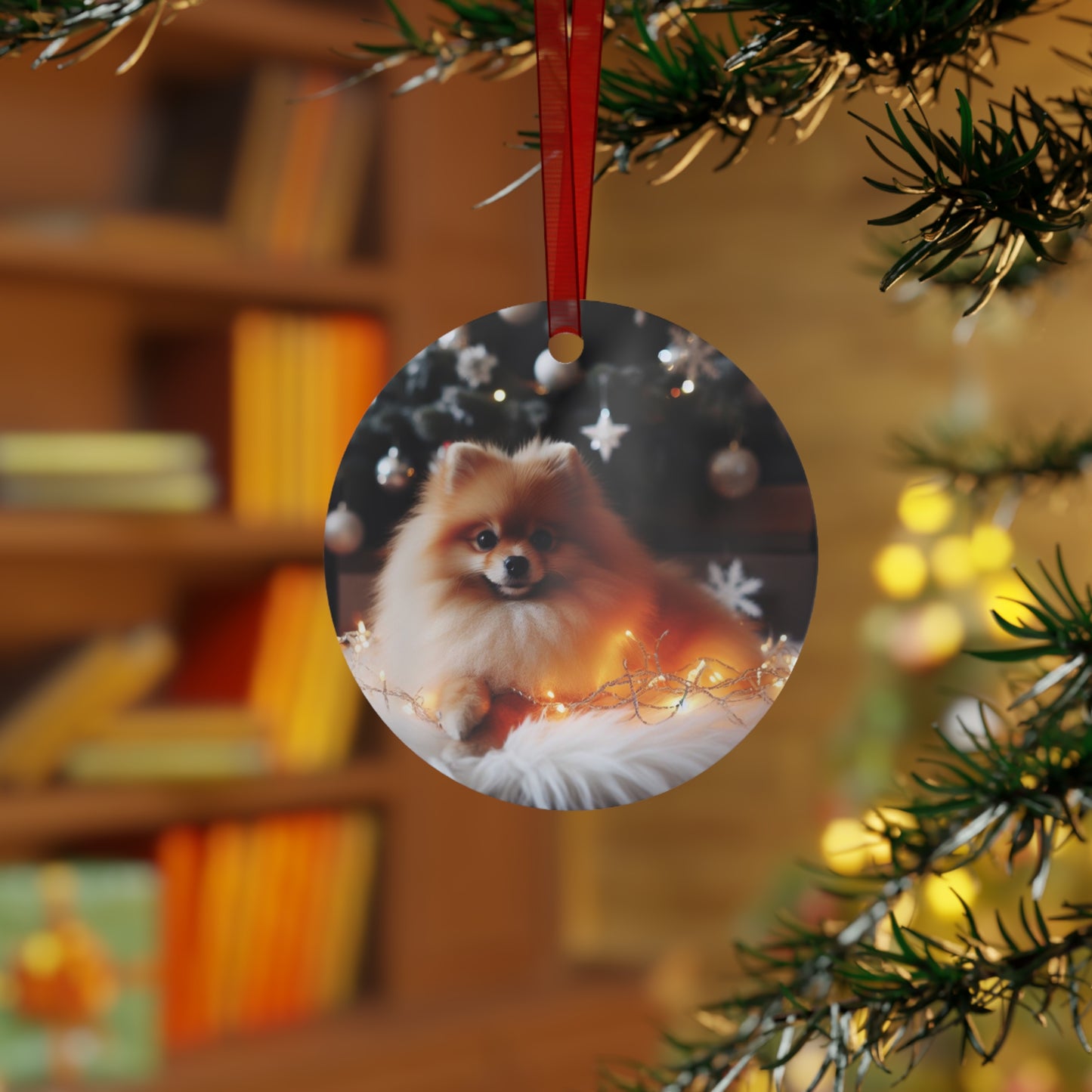 Pomeranian #2 Metal Ornaments