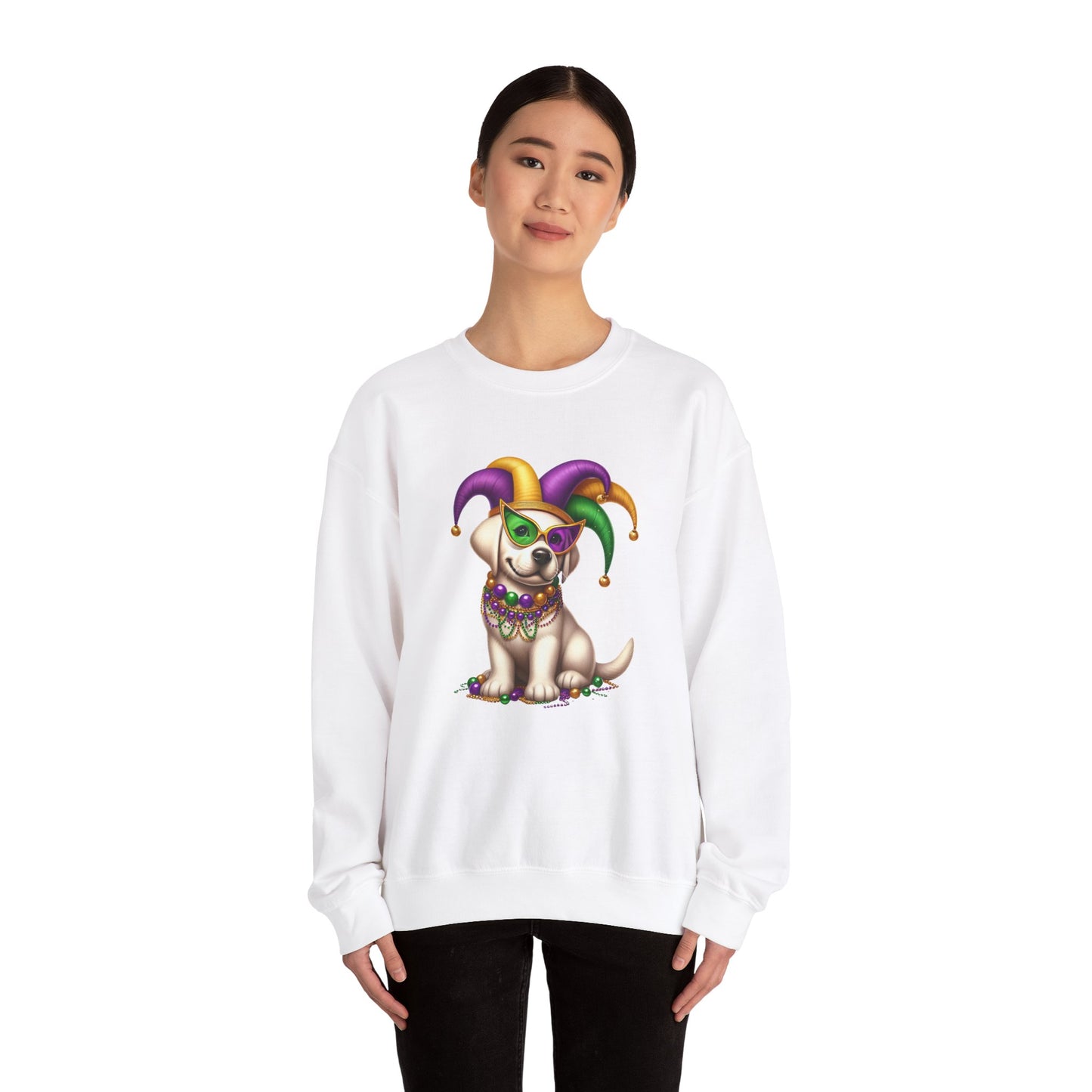 Labrador Retriever Mardi Gras Unisex Heavy Blend™ Crewneck Sweatshirt