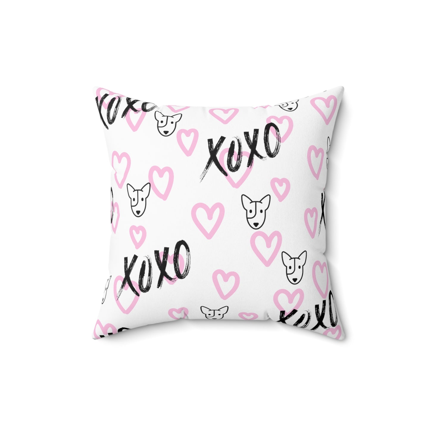 Bull Terrier XOXO Spun Polyester Square Pillow