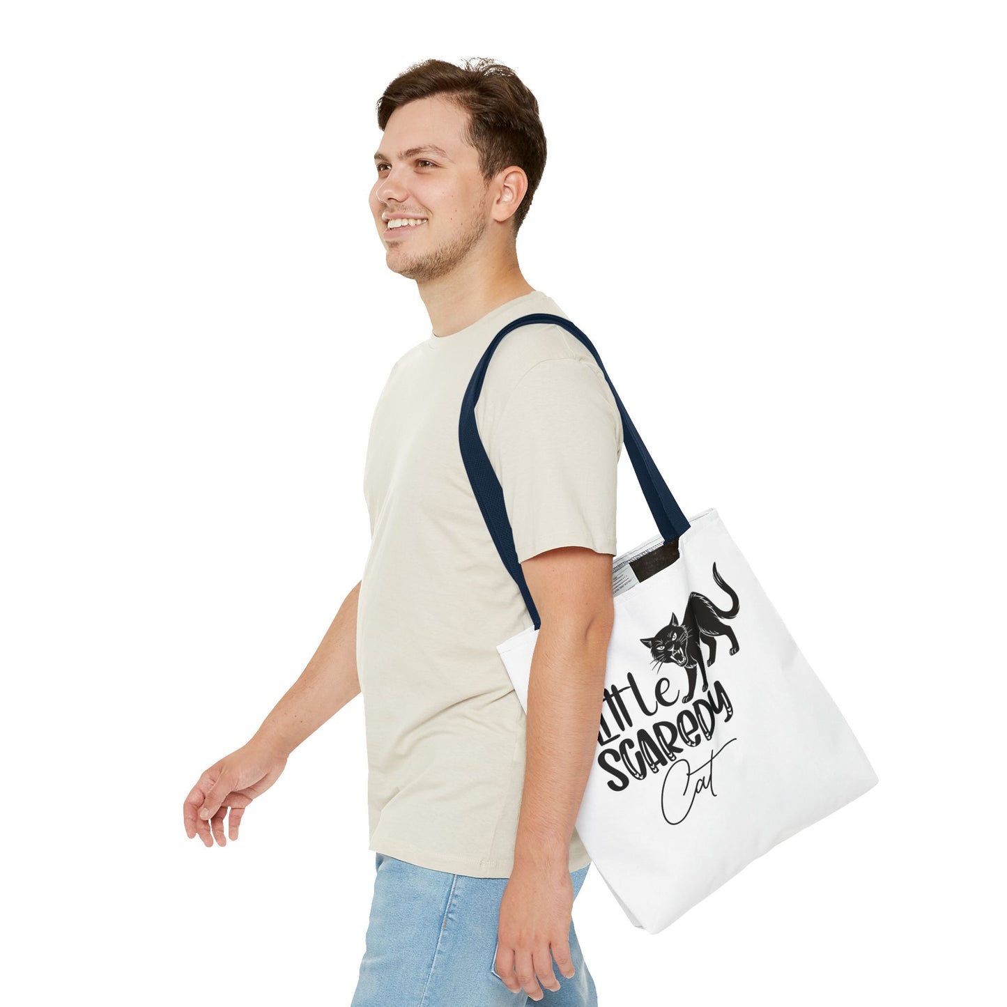 Scaredy Cat Tote Bag - Purrfect for Cat Lovers, Cute Gift for Halloween, Daily Use, Eco-Friendly, Pet Accessory, Funny Cat Humor