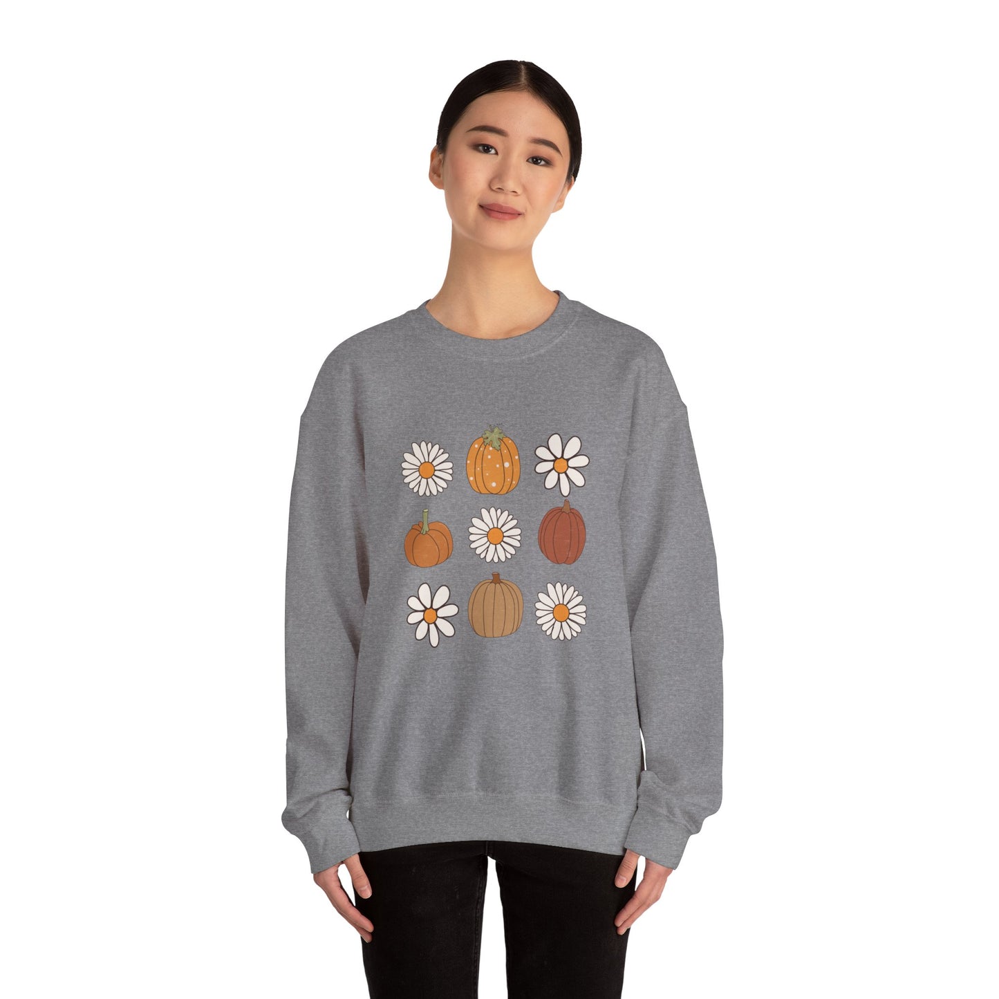 Pumpkins And Daisies Unisex Heavy Blend™ Crewneck Sweatshirt