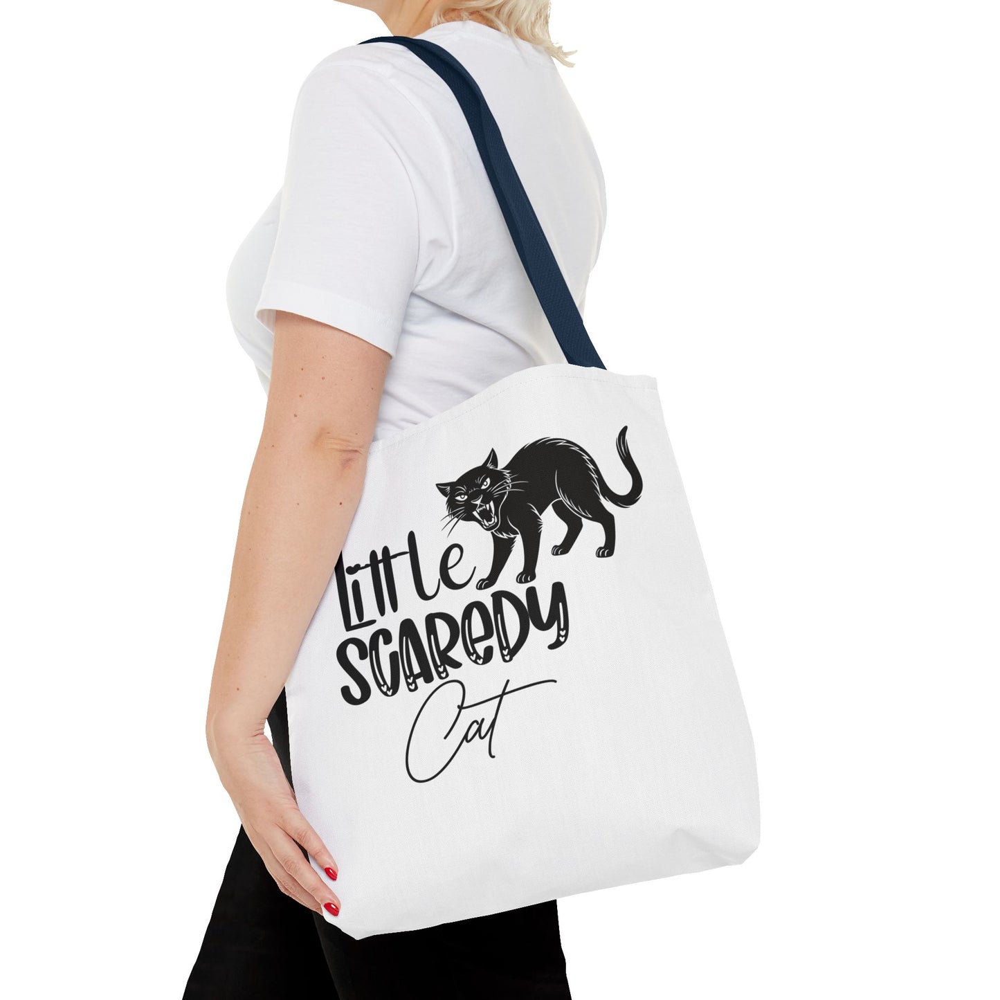 Scaredy Cat Tote Bag - Purrfect for Cat Lovers, Cute Gift for Halloween, Daily Use, Eco-Friendly, Pet Accessory, Funny Cat Humor