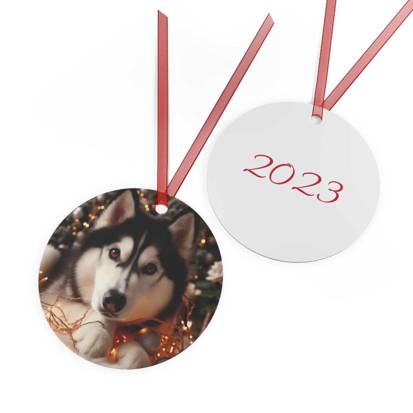 Husky Metal Ornaments