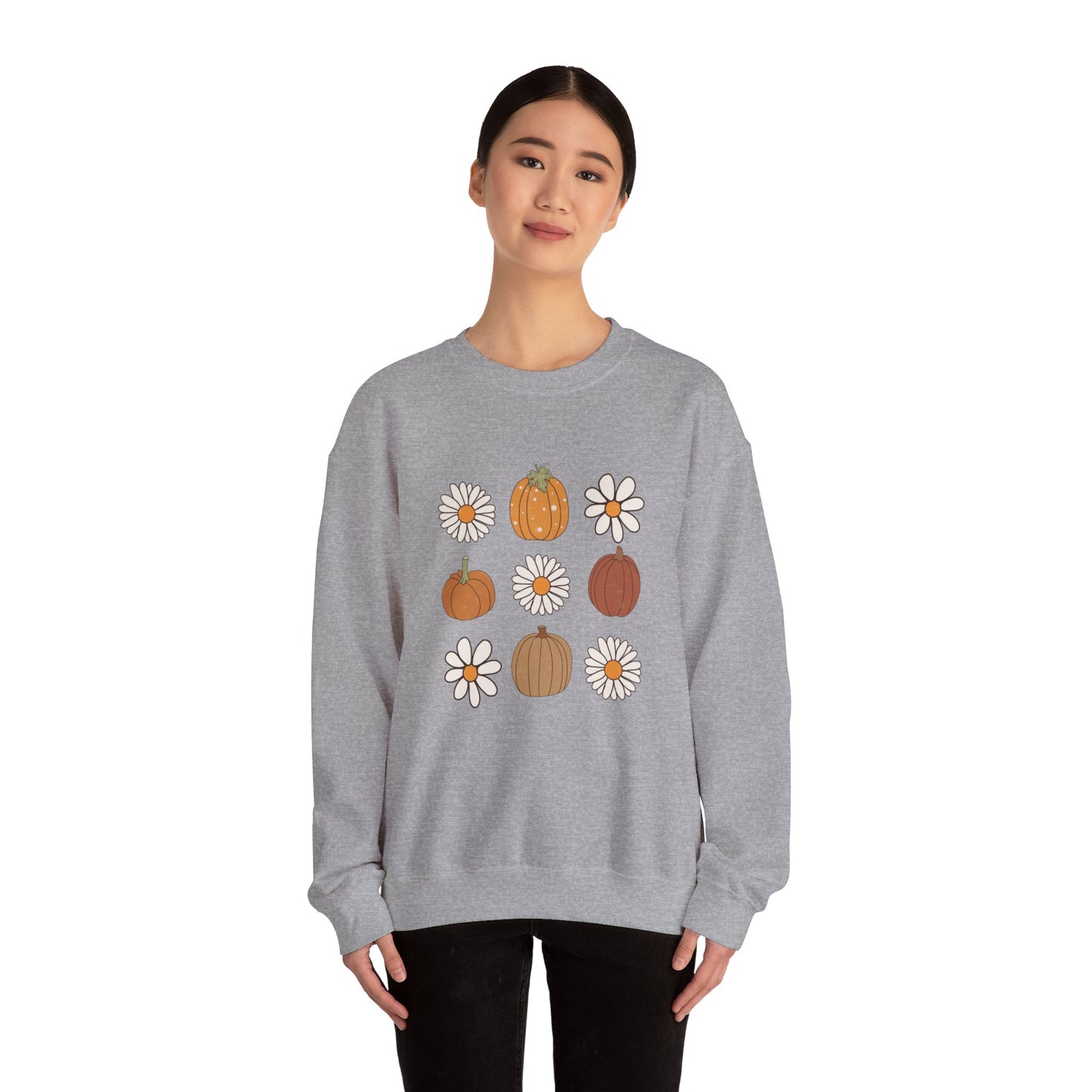 Pumpkins And Daisies Unisex Heavy Blend™ Crewneck Sweatshirt