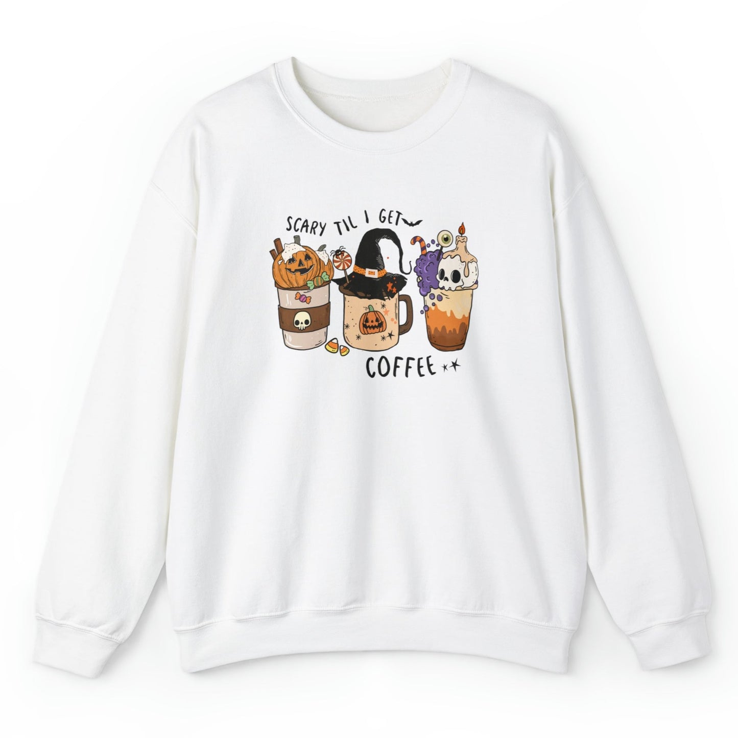 Unisex Heavy Blend™ Crewneck Halloween Coffee Sweatshirt