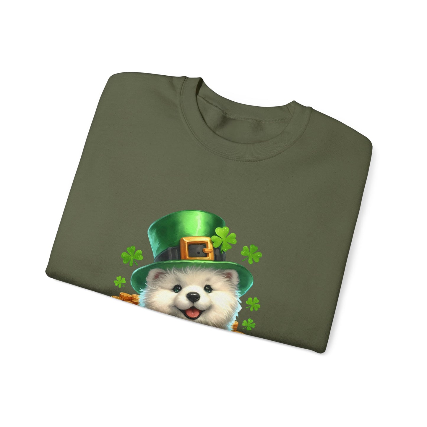 Samoyed Puppy Leprechaun Crewneck Sweatshirt