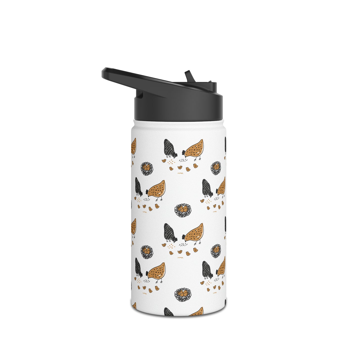 Chicken Stainless Steel Water Bottle, Standard Lid