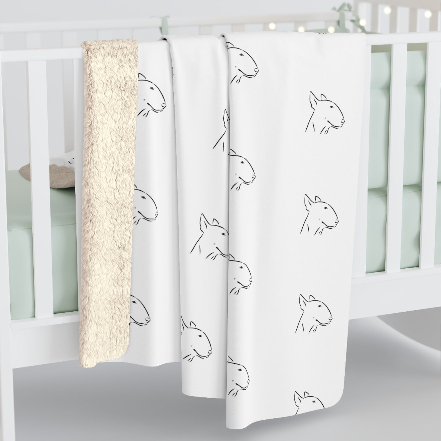 Side Eye Bull Terrier Sherpa Fleece Blanket