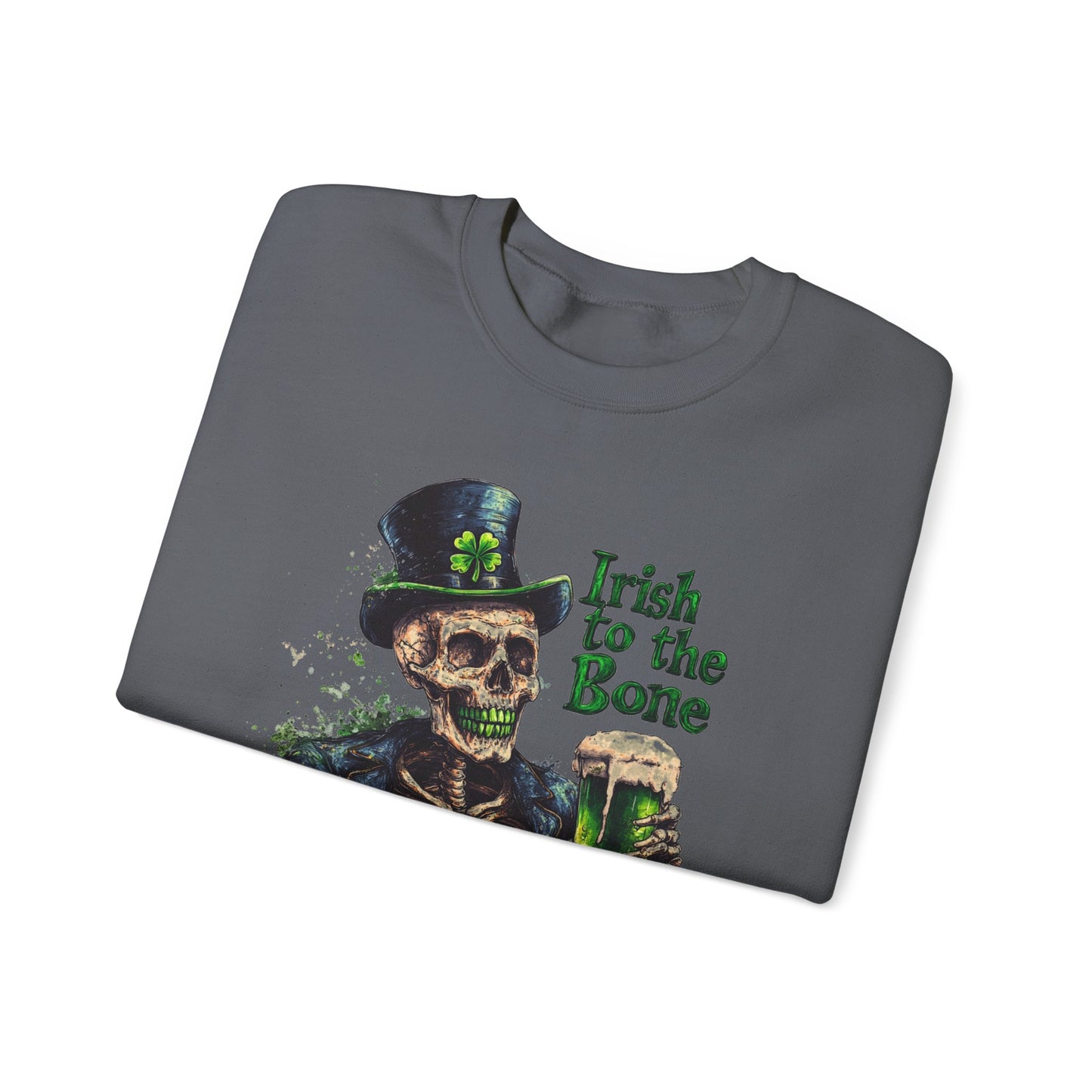 St Patrick's Day Crewneck Sweatshirt - Irish to the Bone Skeleton