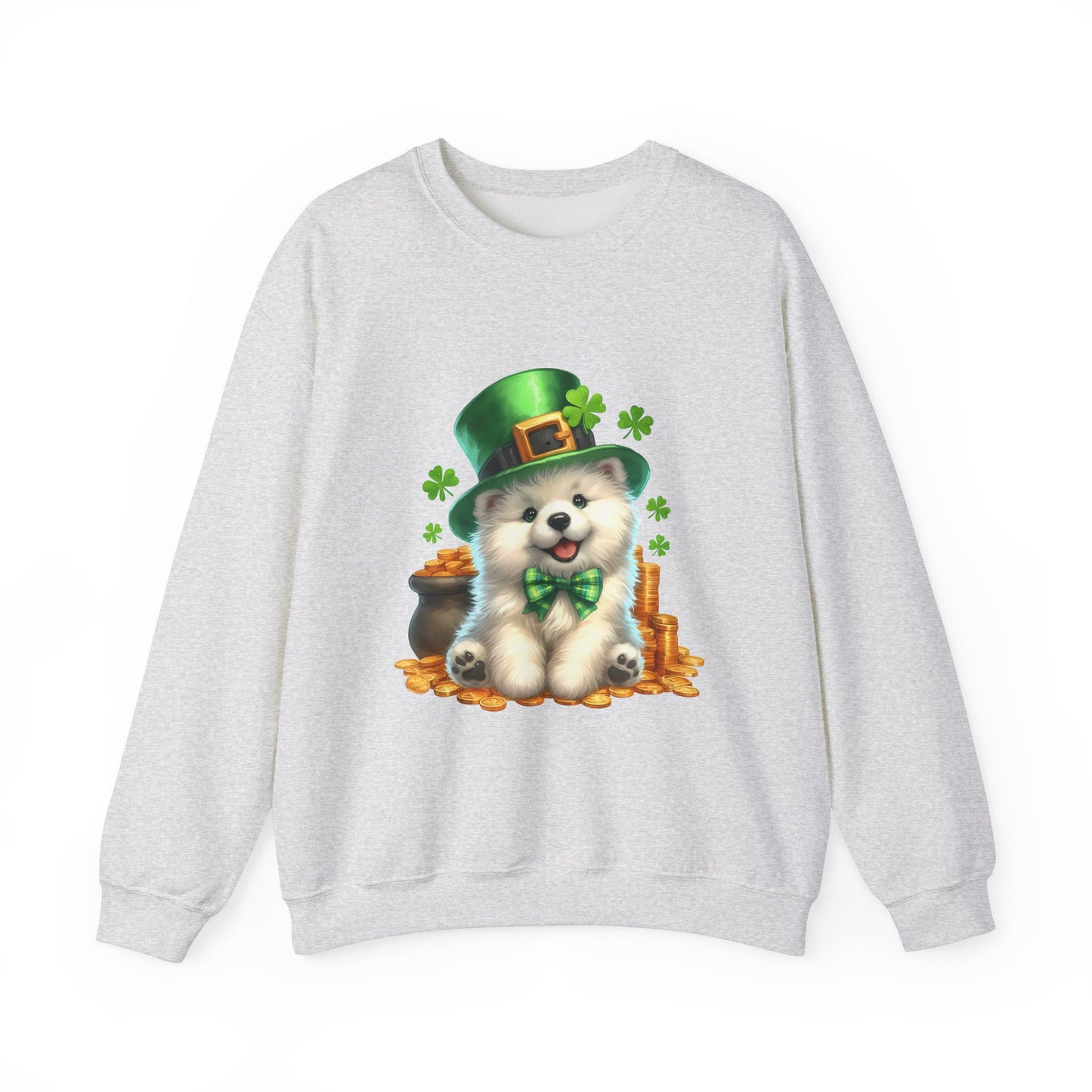 Samoyed Puppy Leprechaun Crewneck Sweatshirt