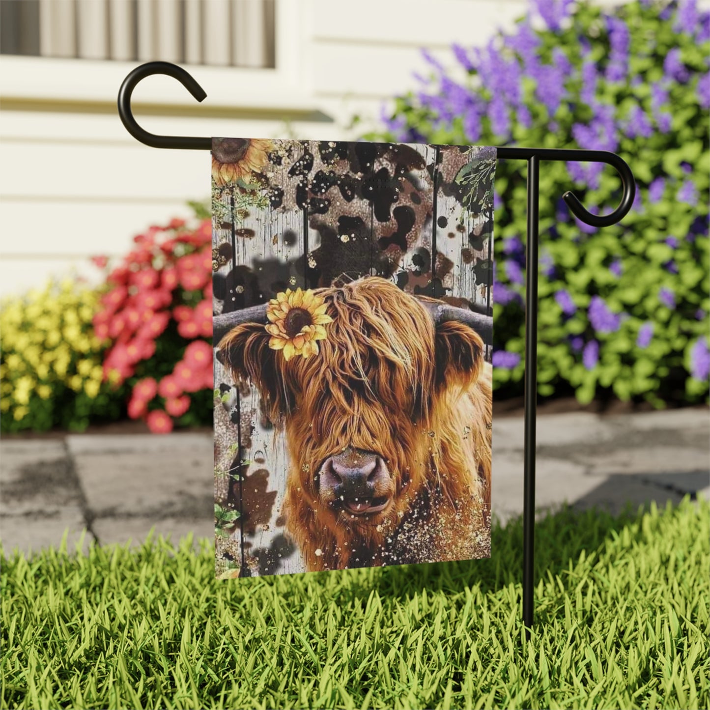 Highland Cow Garden & House Banner