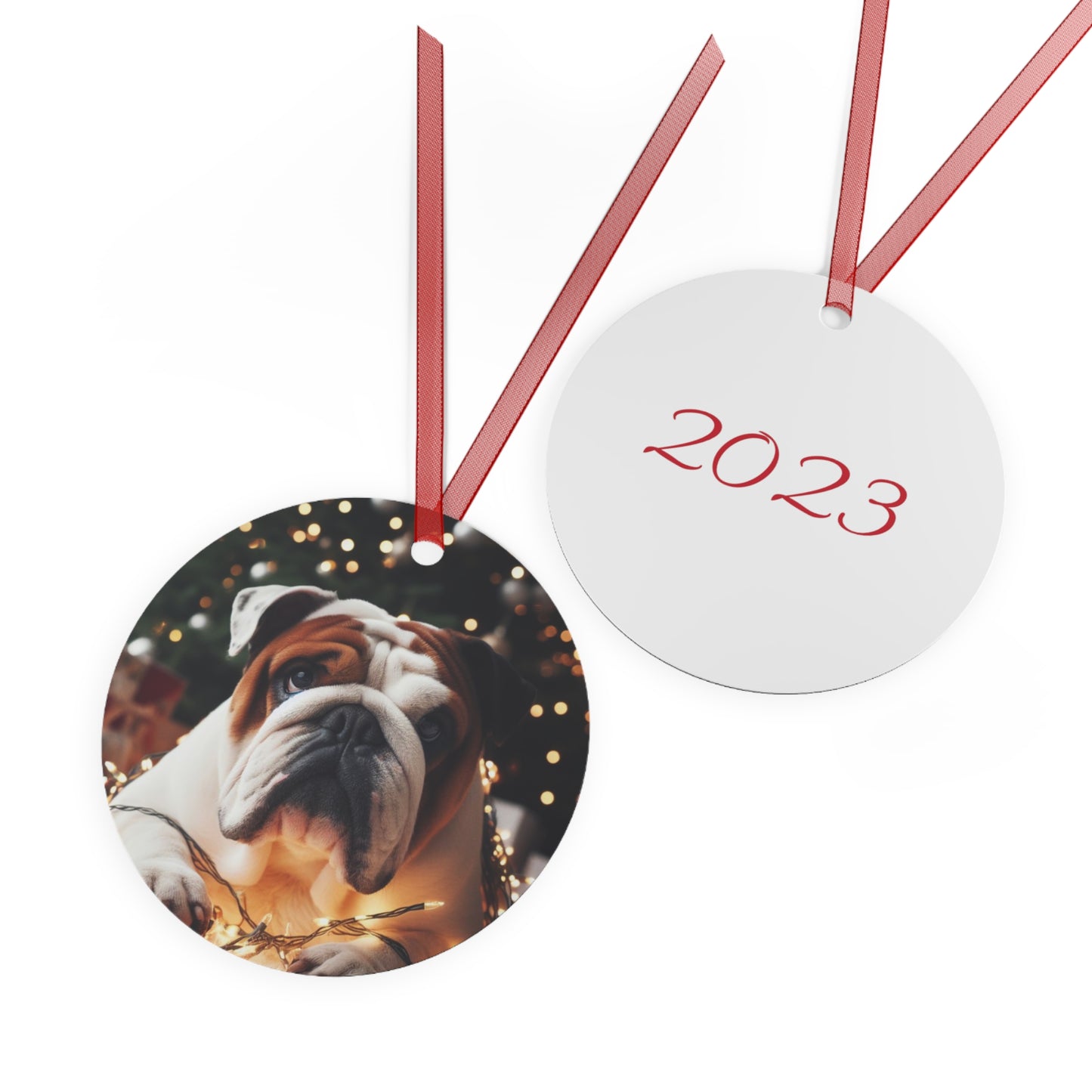 English Bulldog Metal Ornaments