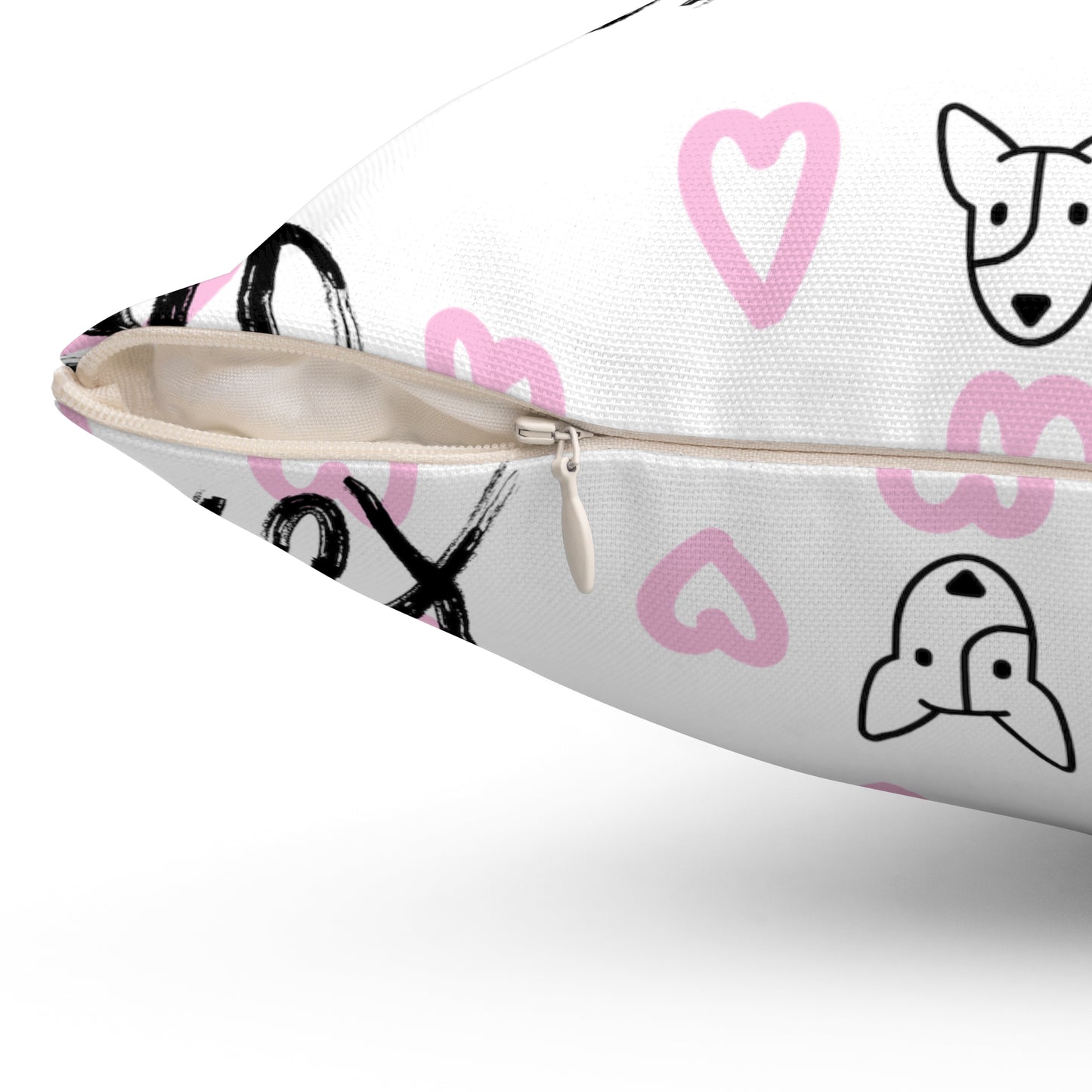 Bull Terrier XOXO Spun Polyester Square Pillow