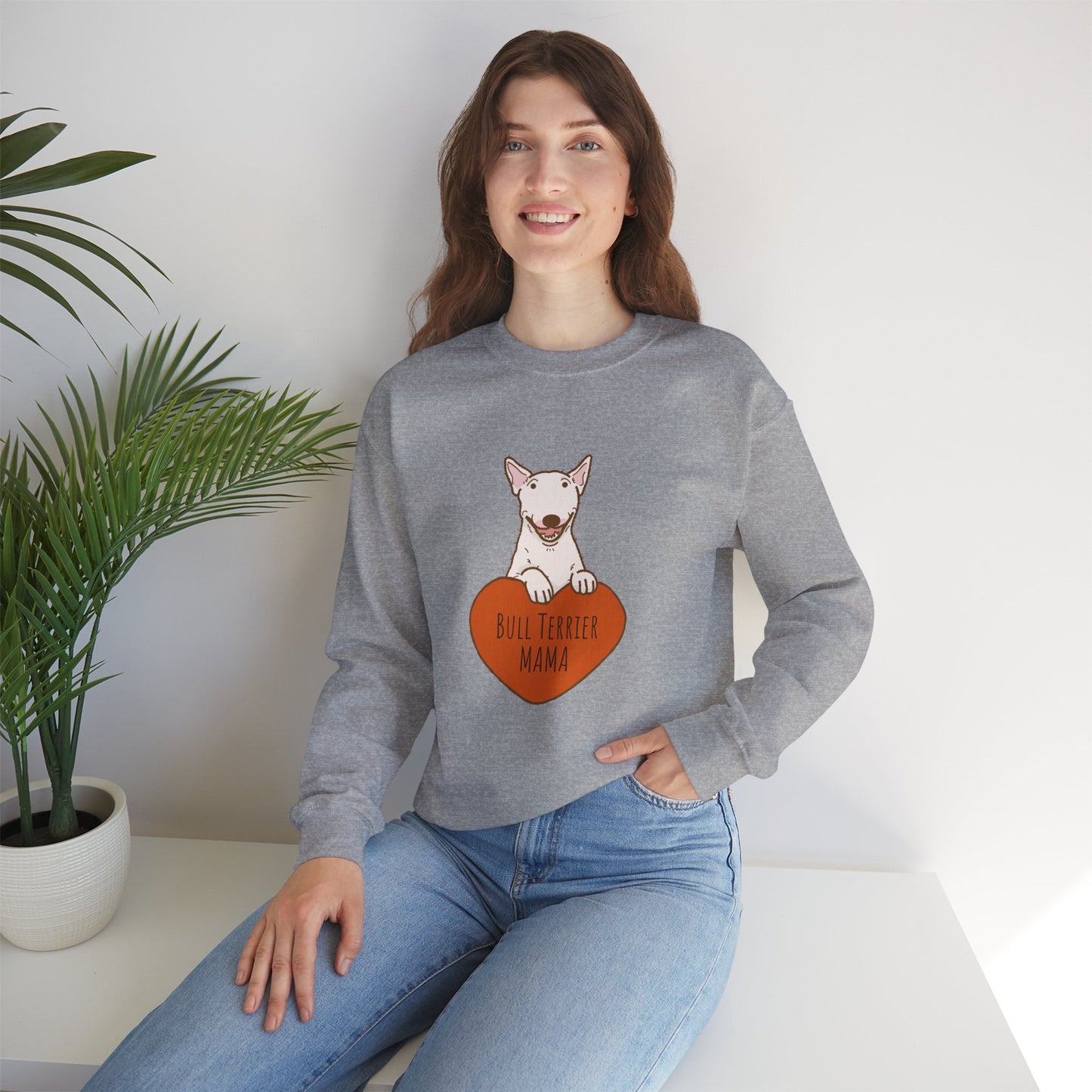 Bull Terrier Heart Unisex Heavy Blend™ Crewneck Sweatshirt