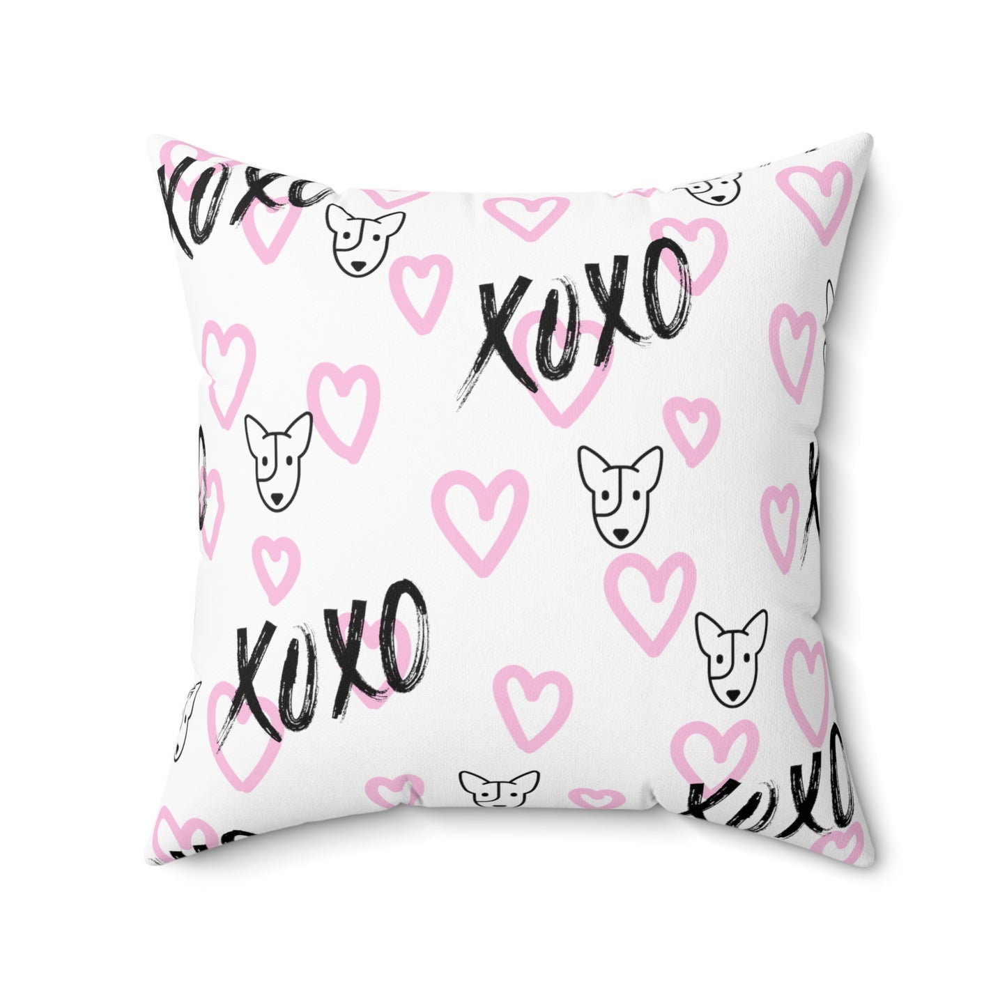Bull Terrier XOXO Spun Polyester Square Pillow