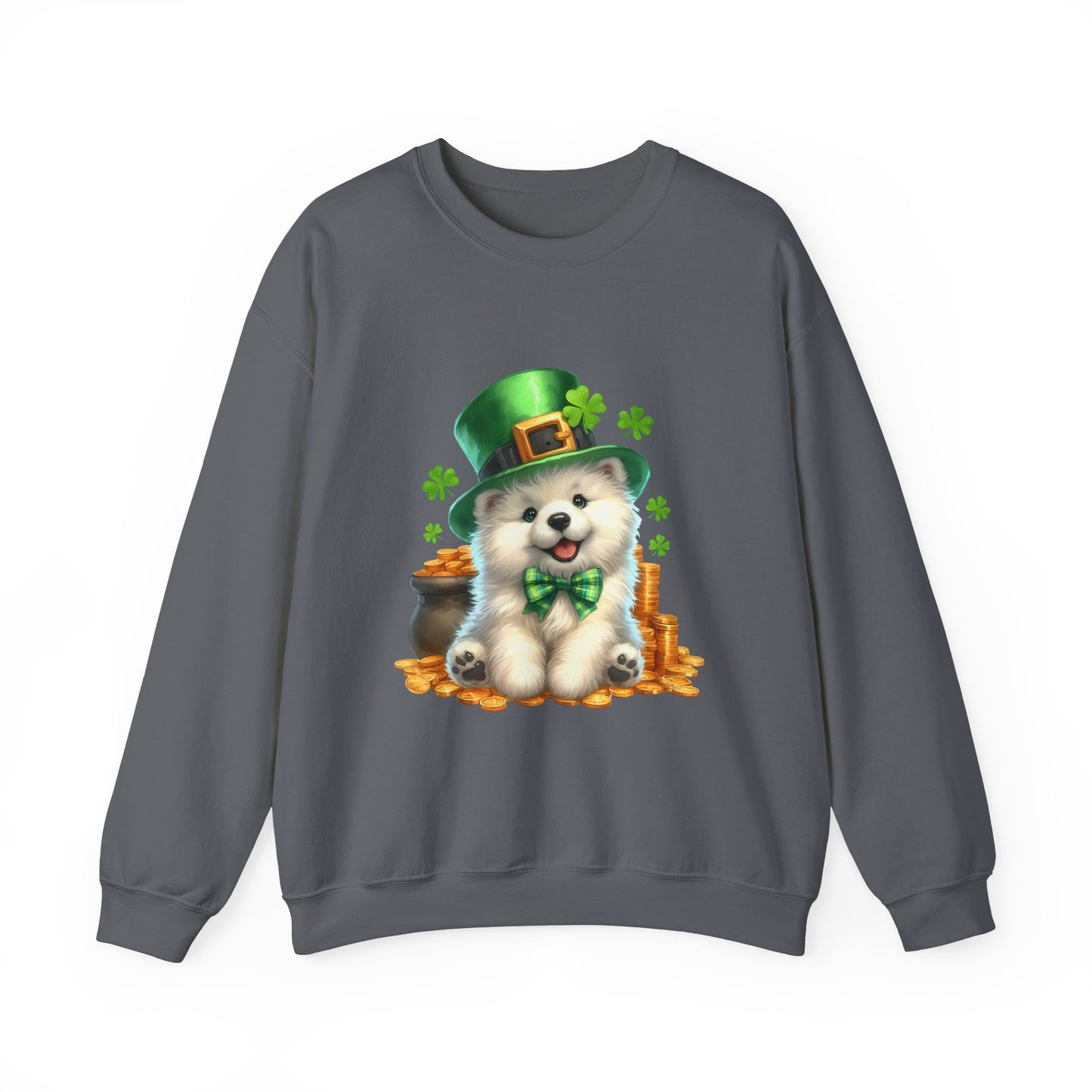 Samoyed Puppy Leprechaun Crewneck Sweatshirt