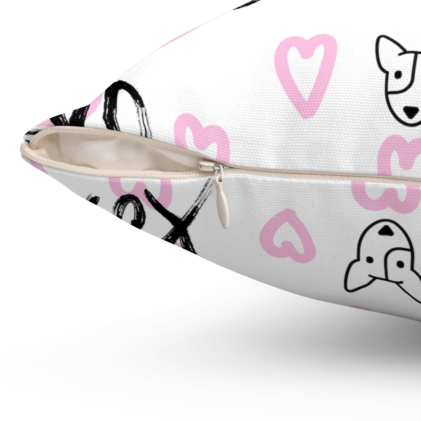 Bull Terrier XOXO Spun Polyester Square Pillow