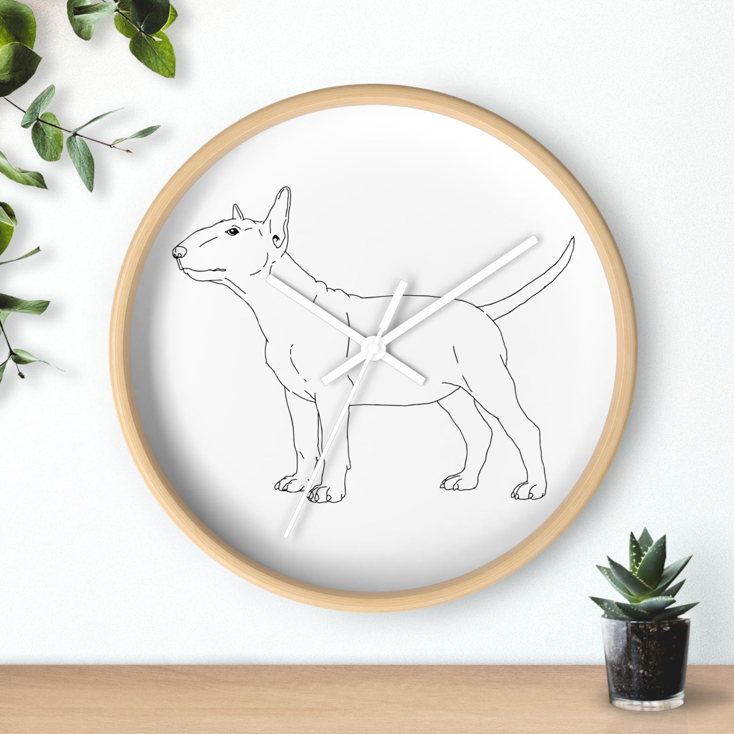 Bull Terrier Style Wall Clock