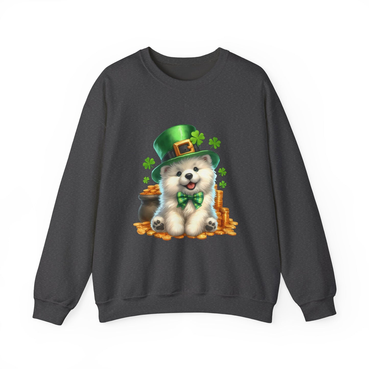 Samoyed Puppy Leprechaun Crewneck Sweatshirt