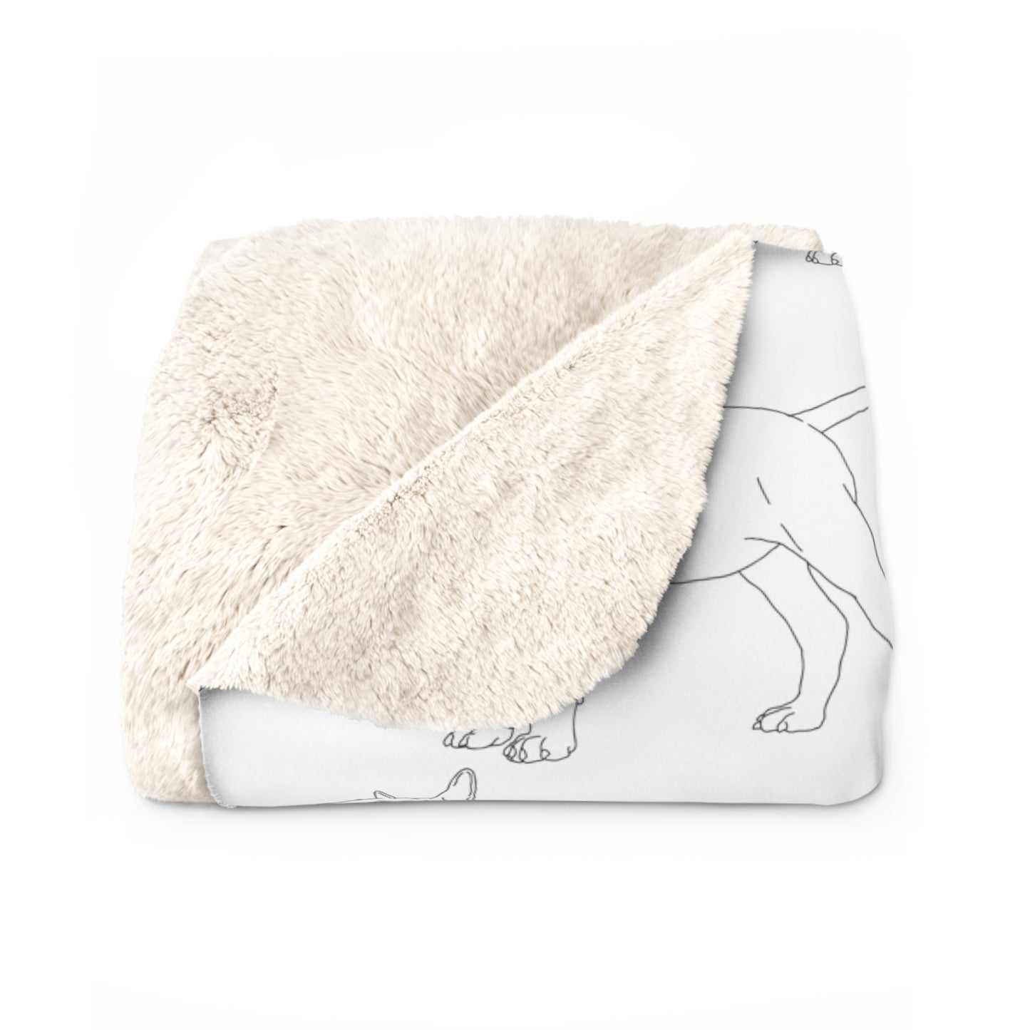 Sherpa Fleece Bull Terrier Sketch Blanket