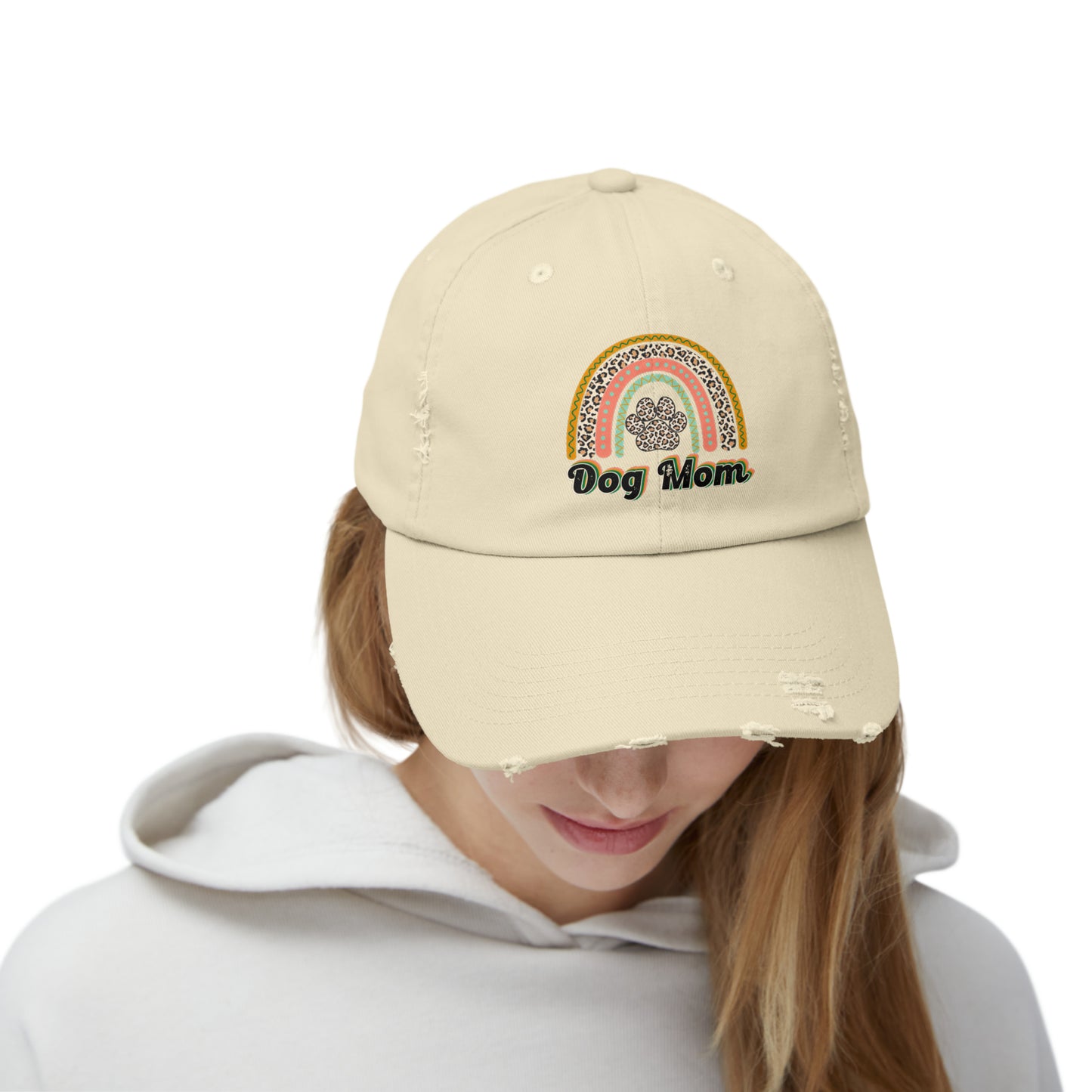 Dog Mom Unisex Distressed Cap