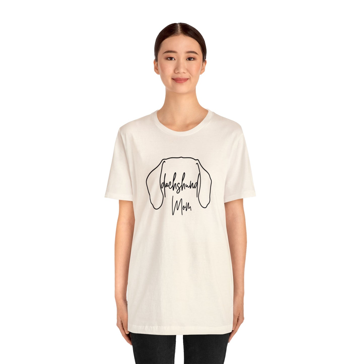 Dachshund Outline Mom Unisex Jersey Short Sleeve Tee