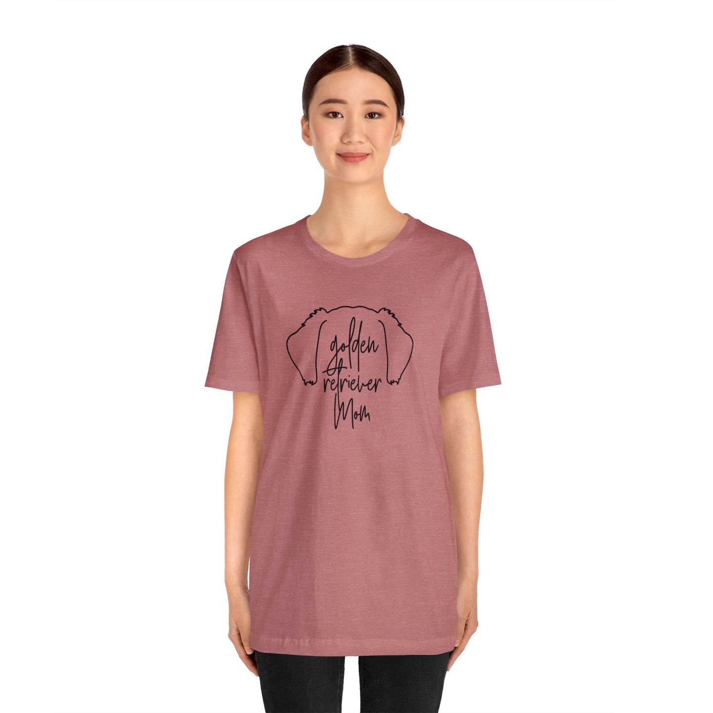 Golden Retriever Mom Outline Unisex Jersey Short Sleeve Tee
