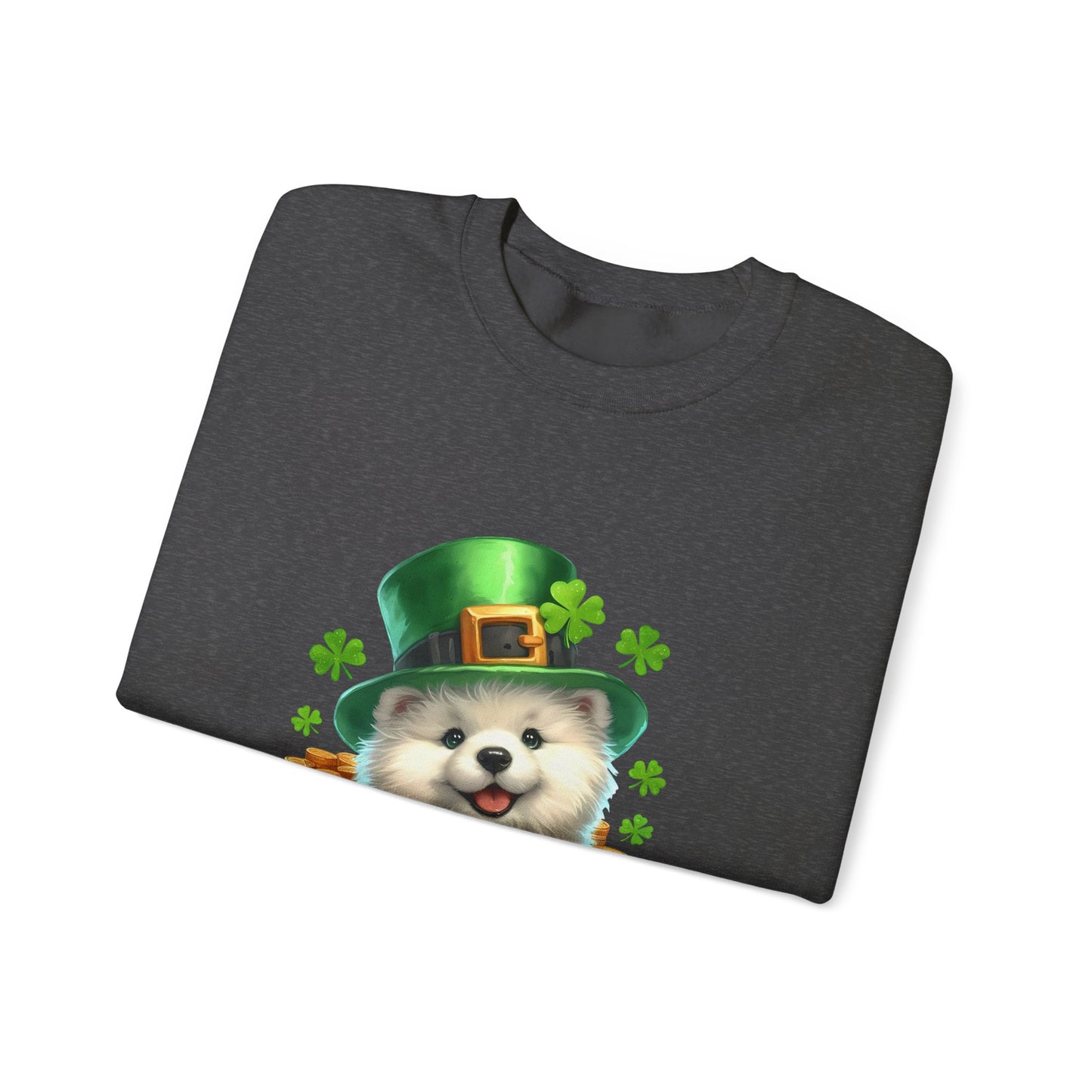 Samoyed Puppy Leprechaun Crewneck Sweatshirt