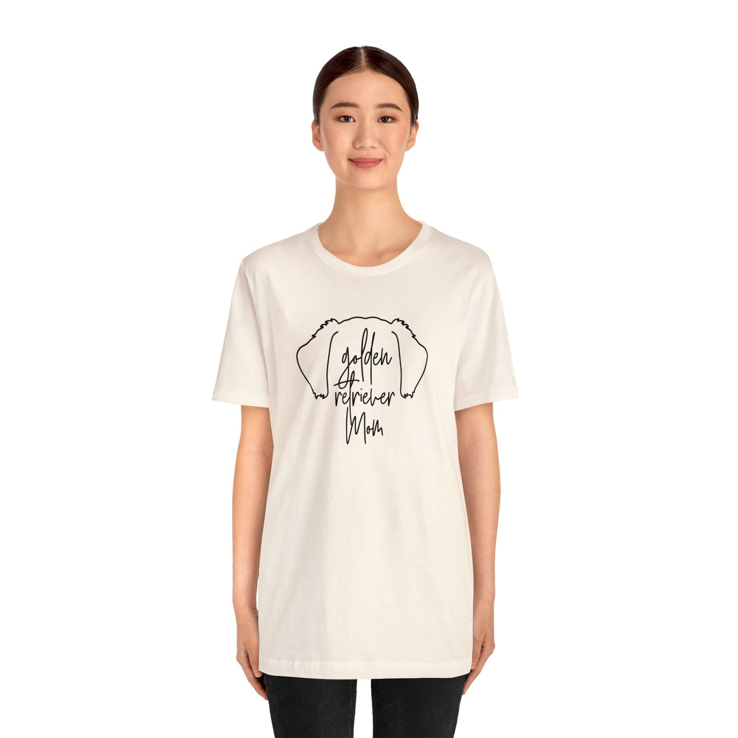 Golden Retriever Mom Outline Unisex Jersey Short Sleeve Tee