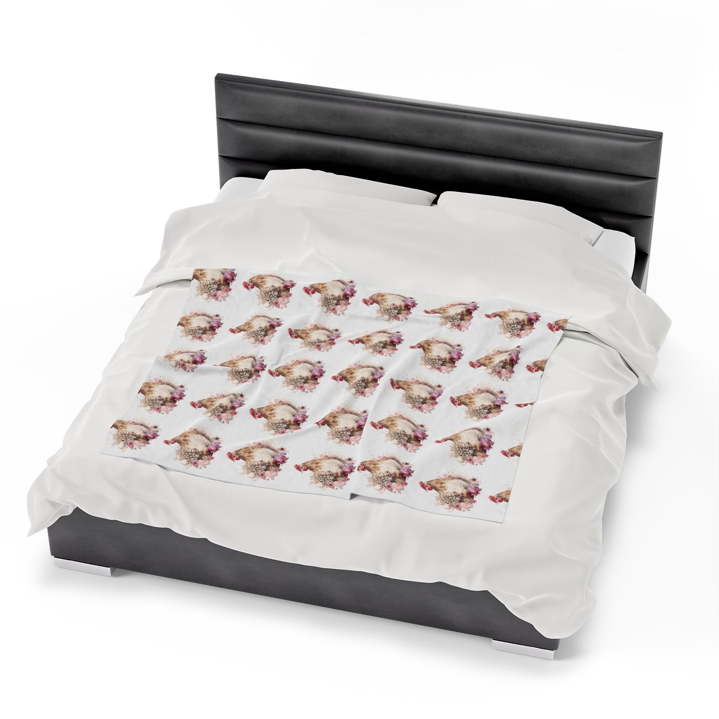 Velveteen Plush Chicken Watercolor Blanket