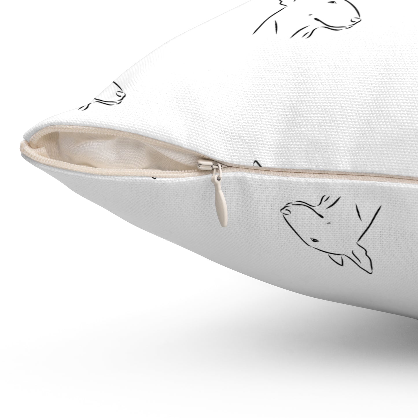 Side Eye Bull Terrier Spun Polyester Square Pillow