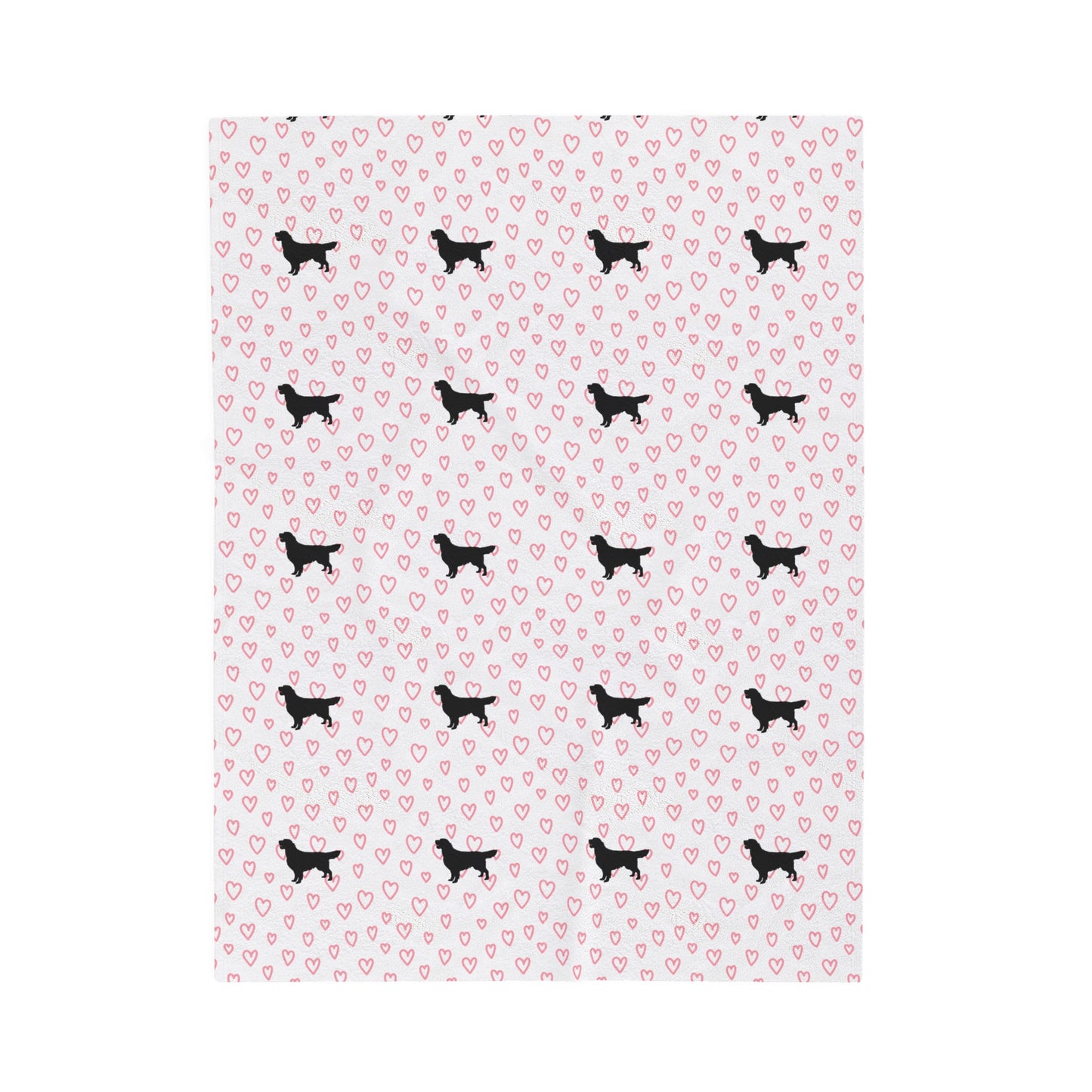 Golden Retriever Hearts Velveteen Plush Blanket