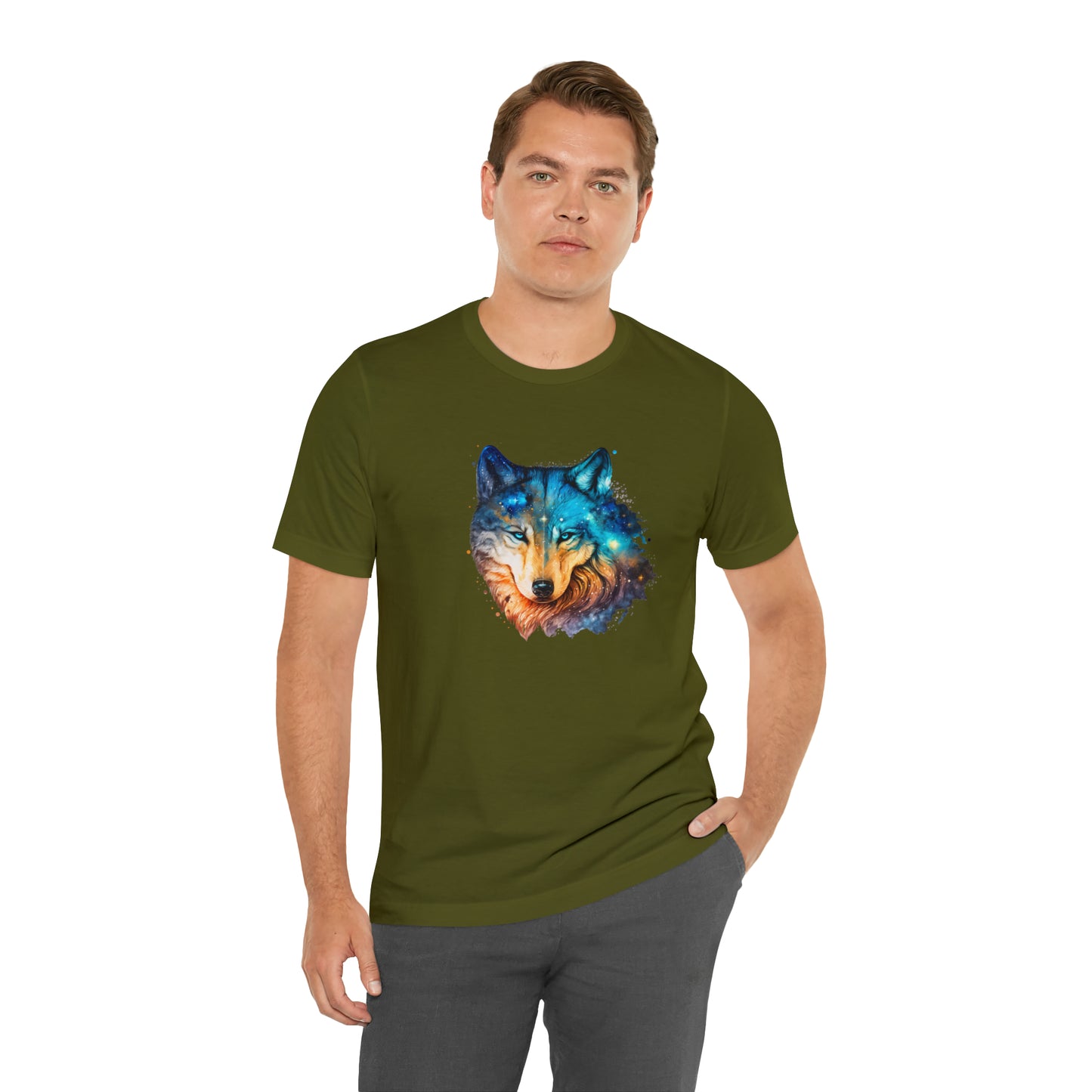 Unisex Jersey Short Sleeve Watercolor Wolf Tee
