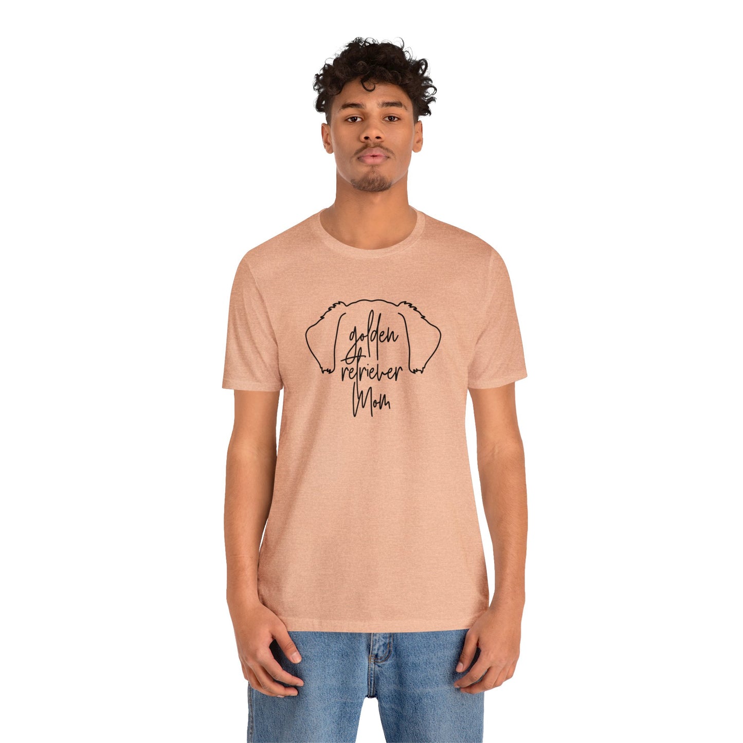 Golden Retriever Mom Outline Unisex Jersey Short Sleeve Tee