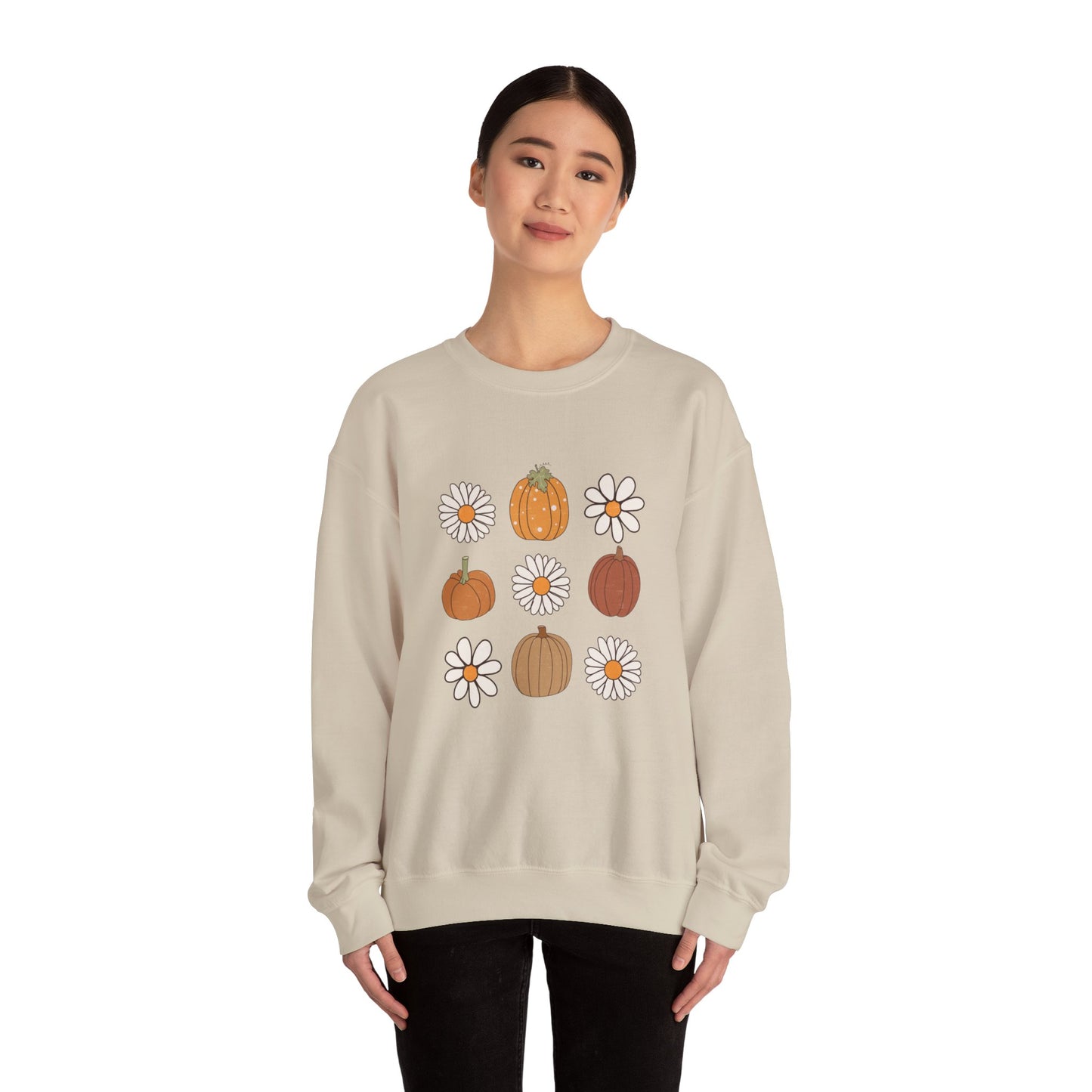 Pumpkins And Daisies Unisex Heavy Blend™ Crewneck Sweatshirt
