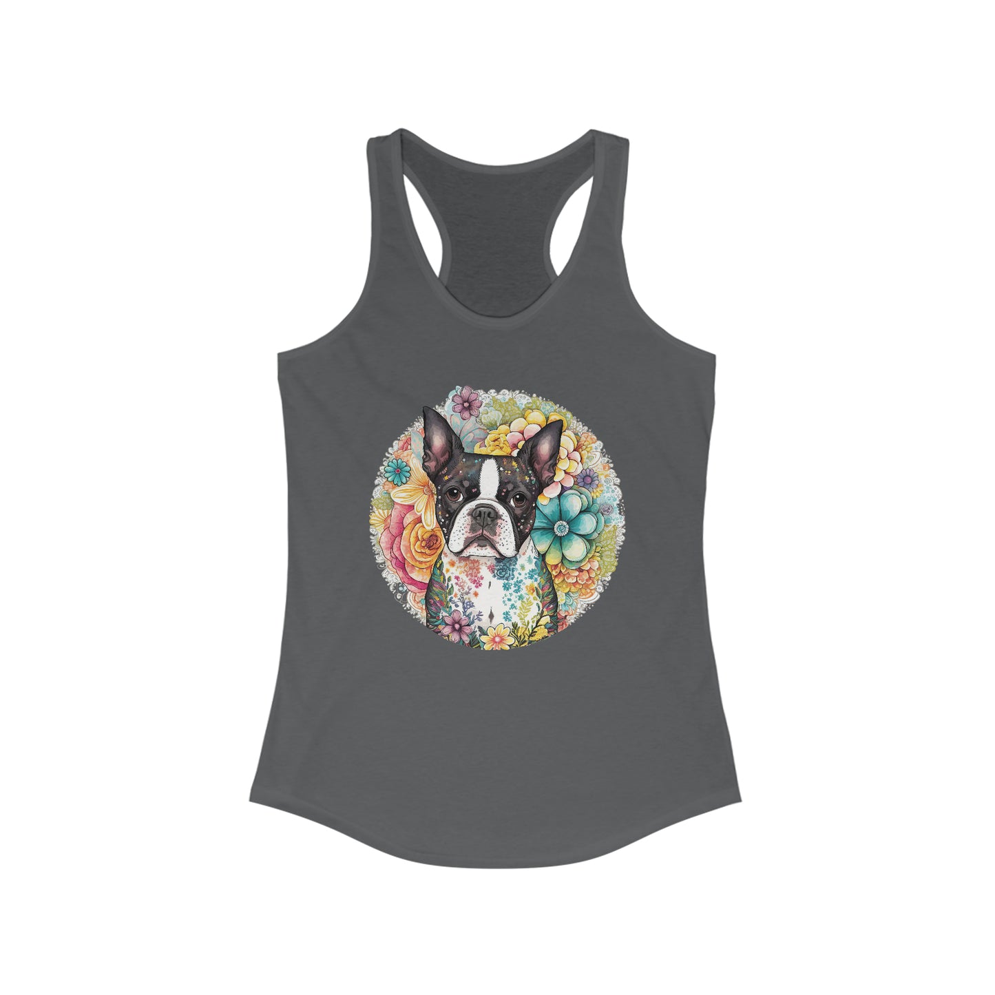 Boston Terrier Women's Ideal Racerback Tank