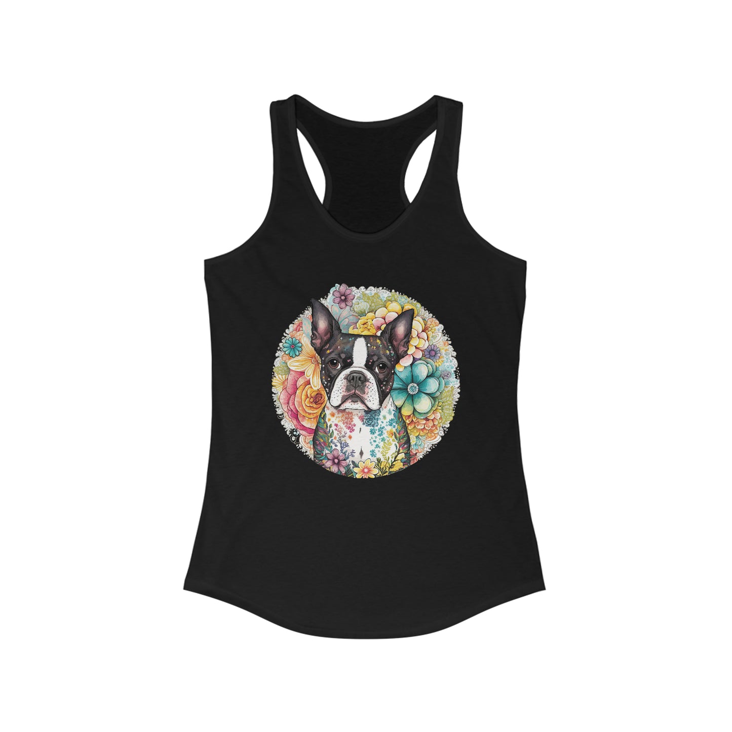Boston Terrier Women's Ideal Racerback Tank