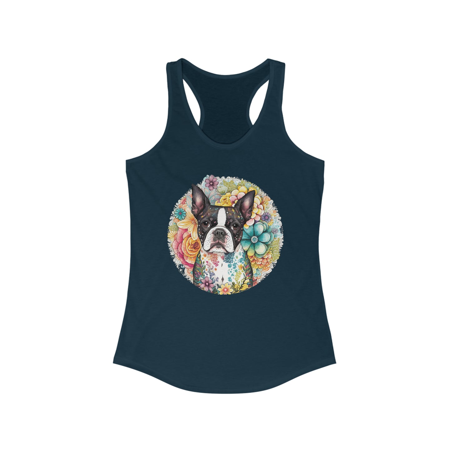 Boston Terrier Women's Ideal Racerback Tank