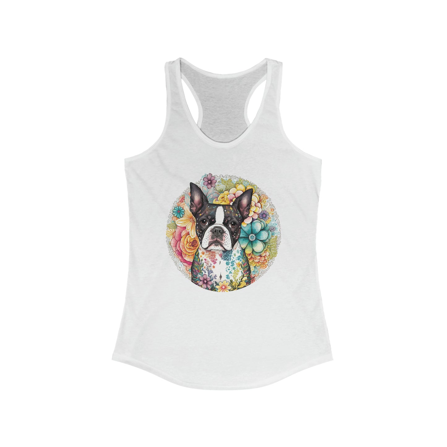 Boston Terrier Women's Ideal Racerback Tank