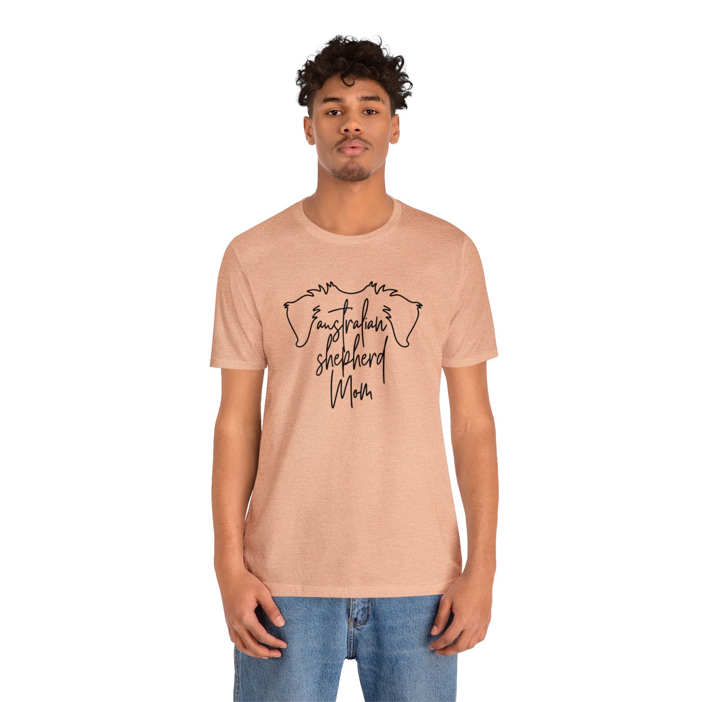 Australian Shepherd Mom Outline Jersey Short Sleeve Tee