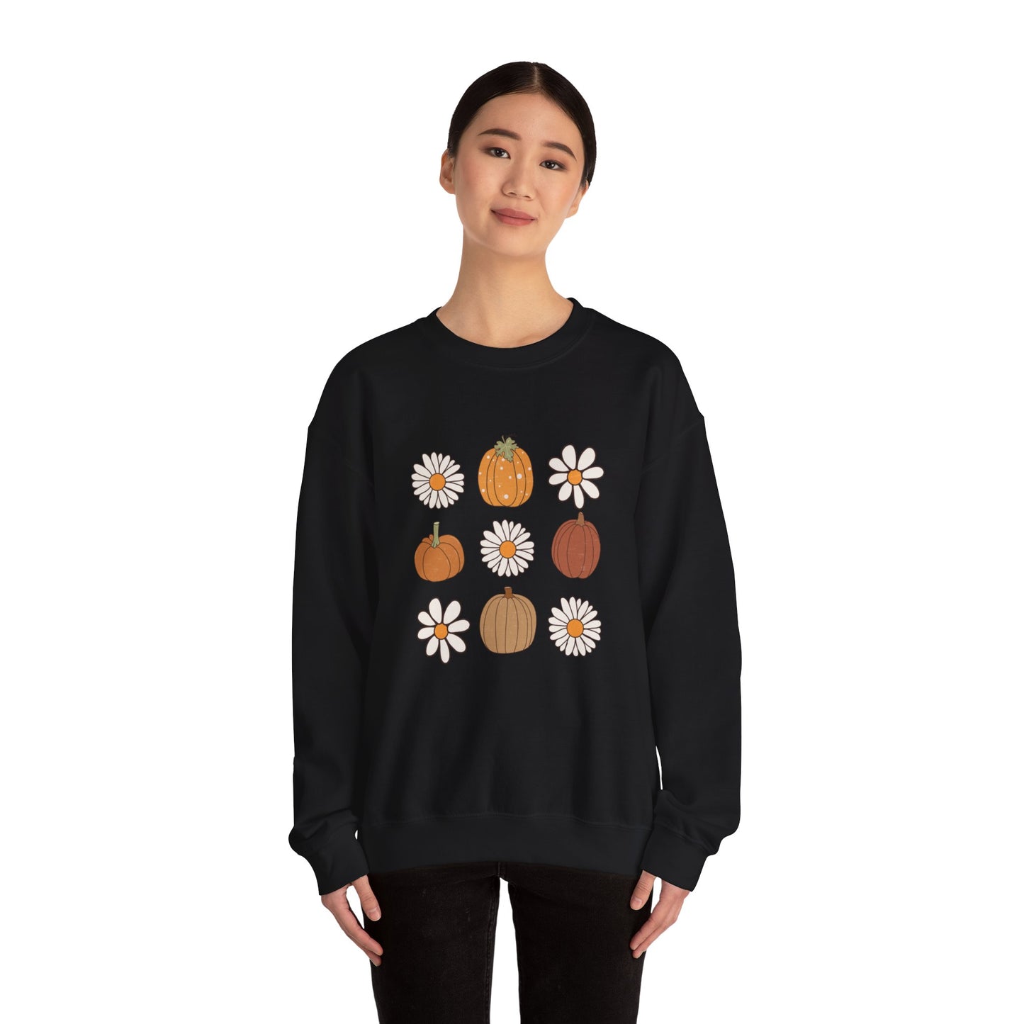 Pumpkins And Daisies Unisex Heavy Blend™ Crewneck Sweatshirt