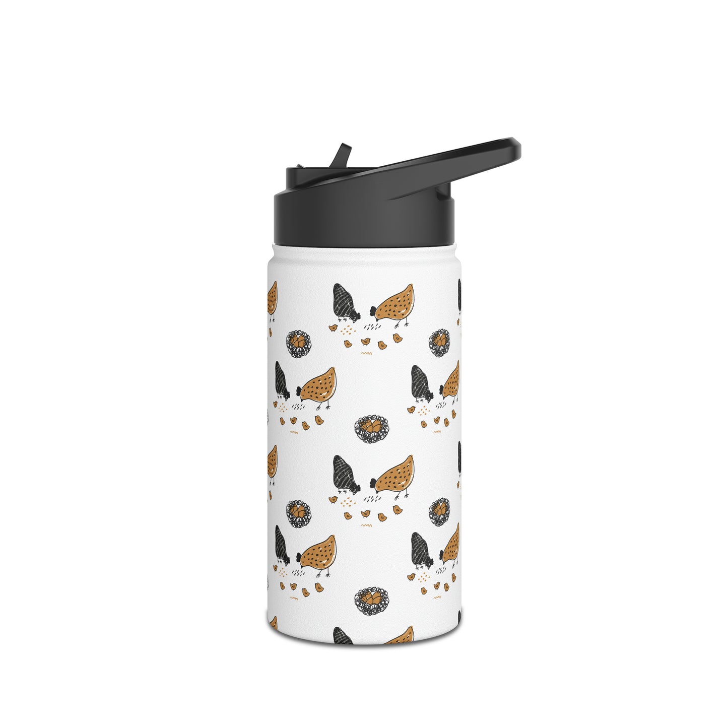 Chicken Stainless Steel Water Bottle, Standard Lid