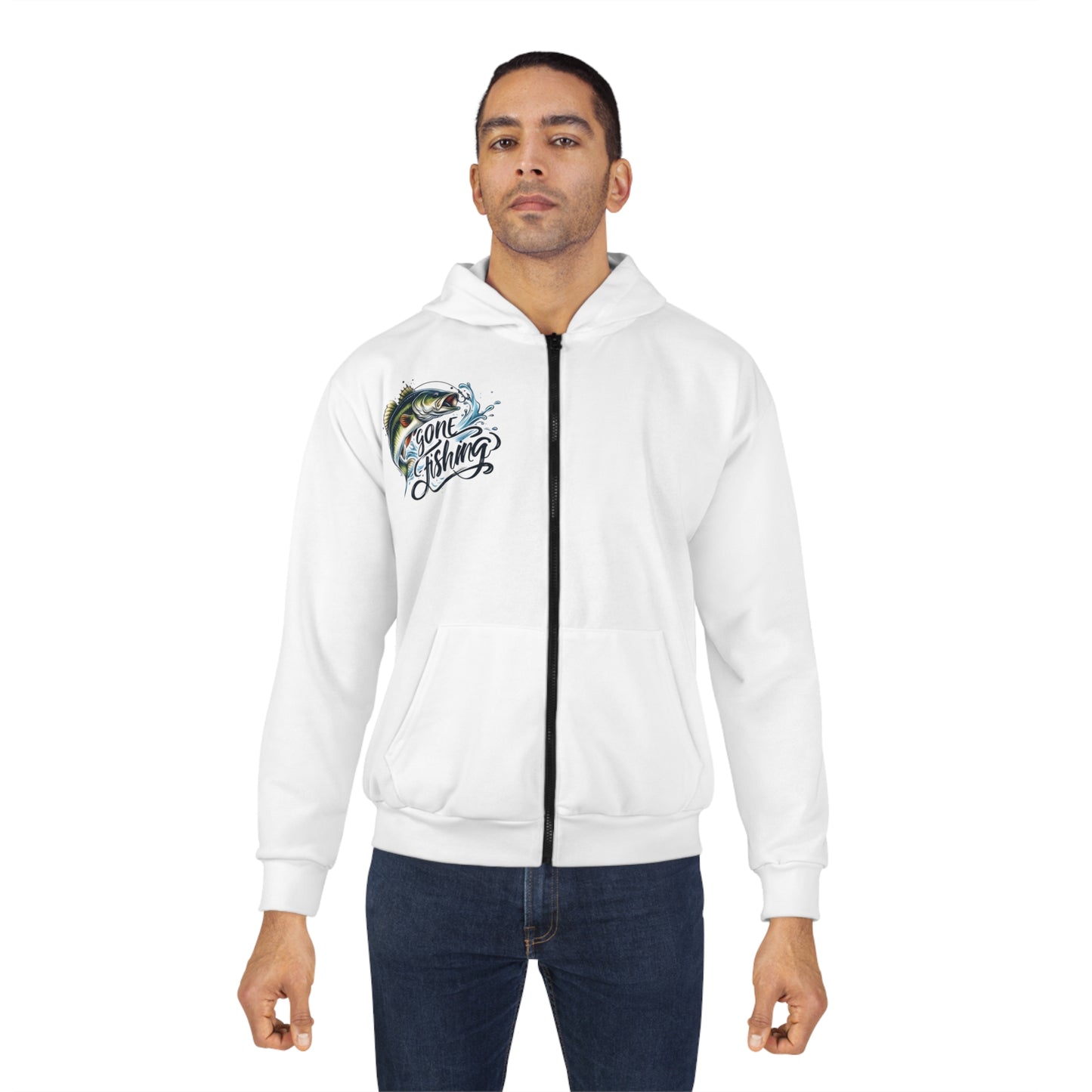 Gone Fishing Unisex Zip Hoodie (AOP)