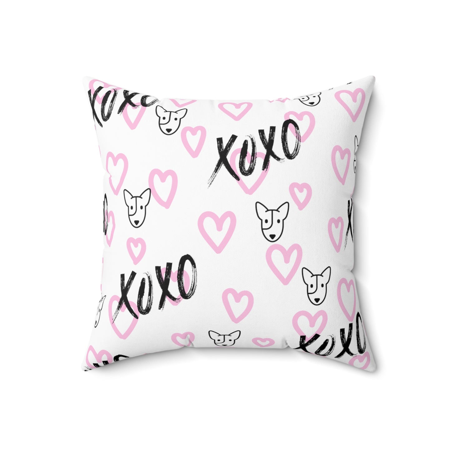 Bull Terrier XOXO Spun Polyester Square Pillow